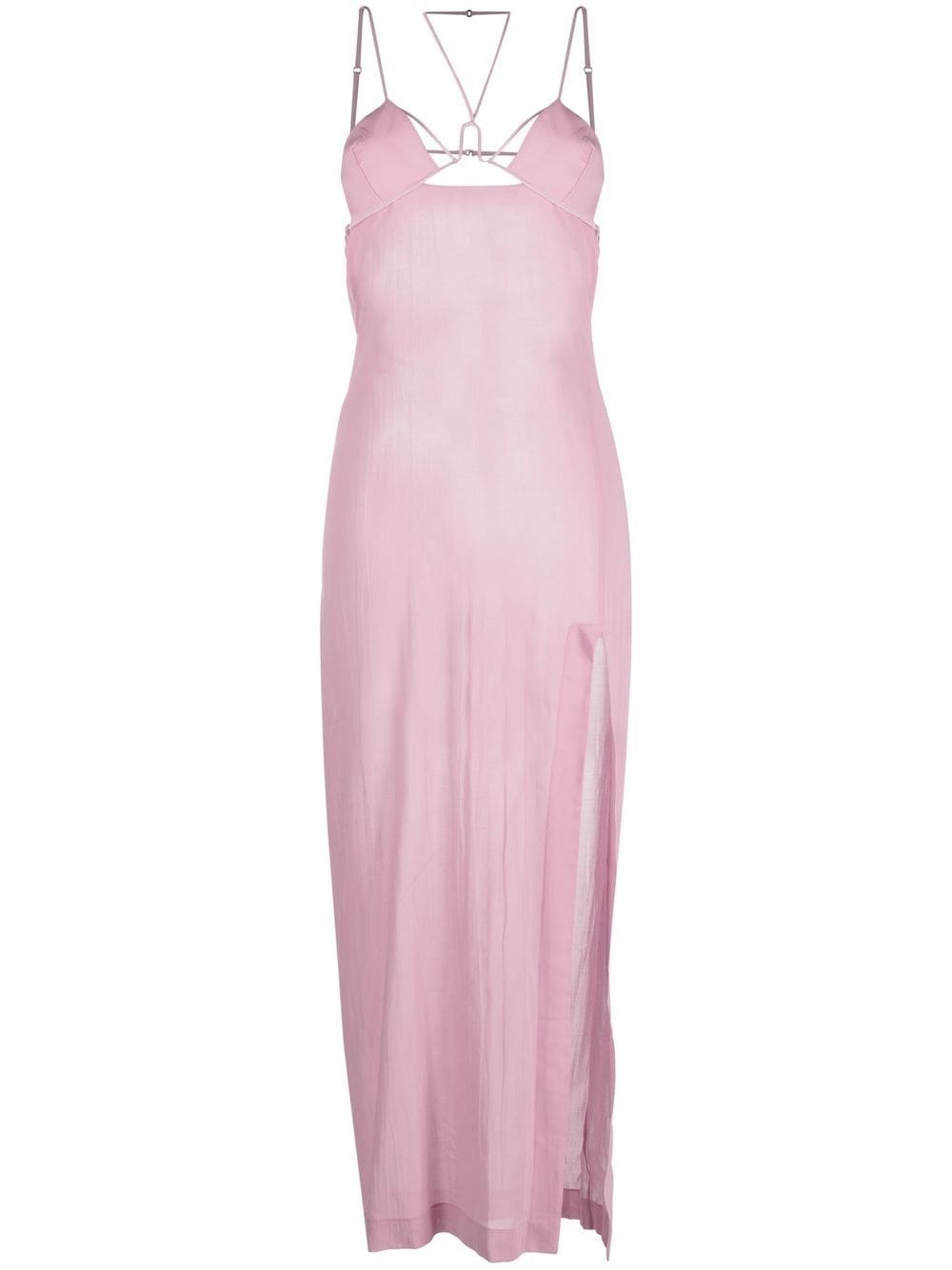 cut-out semi-sheer maxi dress - 1