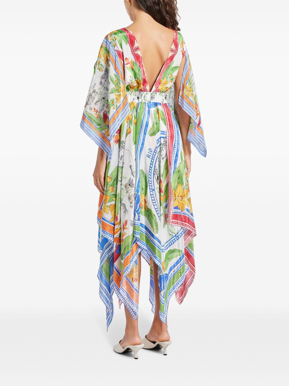 Tropical Destination Kimono Sleeve midi dress - 4