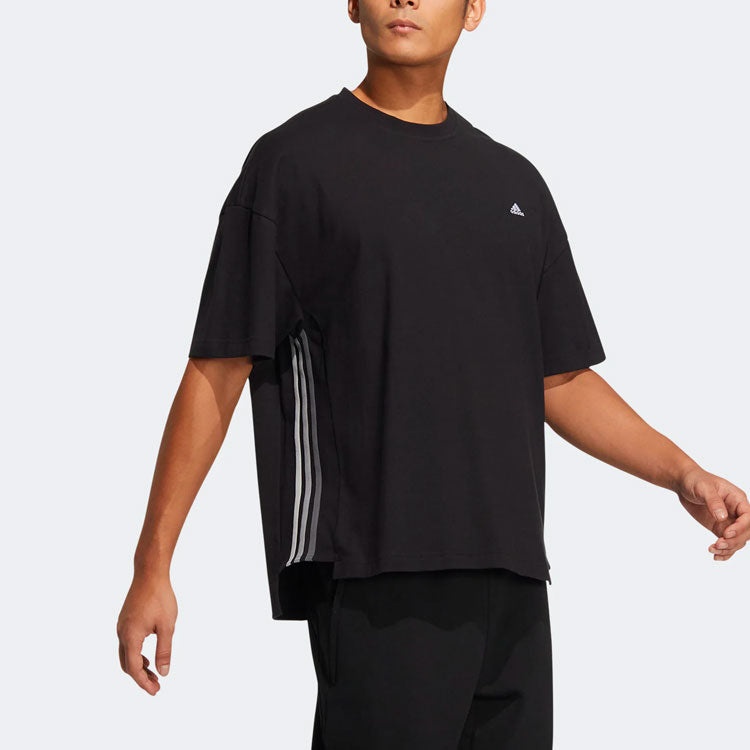 adidas Solid Color Sports Short Sleeve Tee 'Black' HC9979 - 4