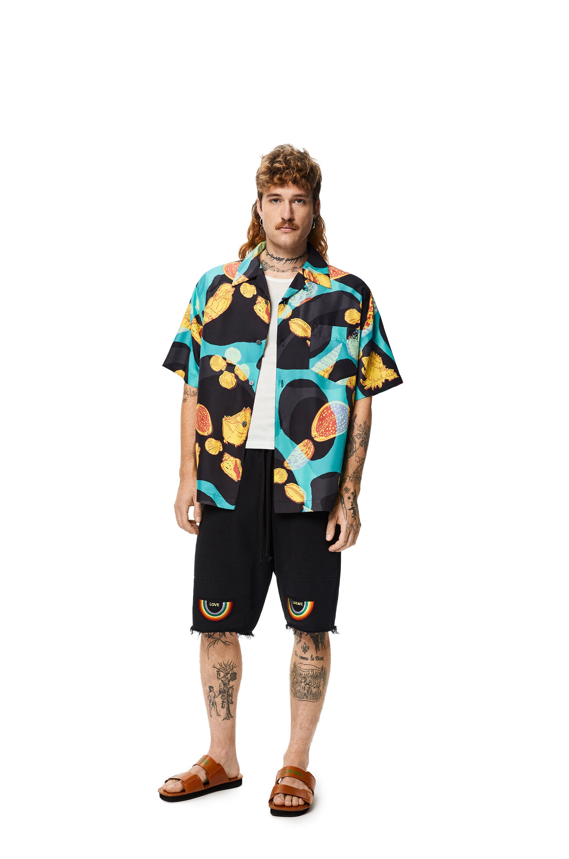 Shell print bowling shirt in silk - 2