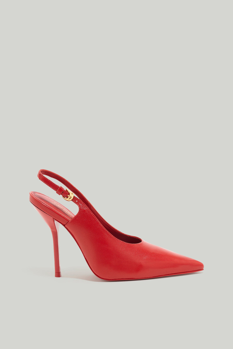 LARROUDÉ X ALTUZARRA PUMP IN BLOOD RED LEATHER 1