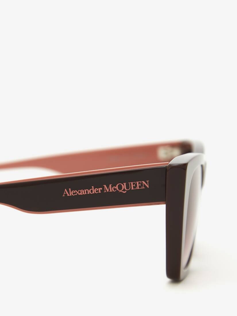 Selvedge Cat-eye Sunglasses in Burgundy - 4