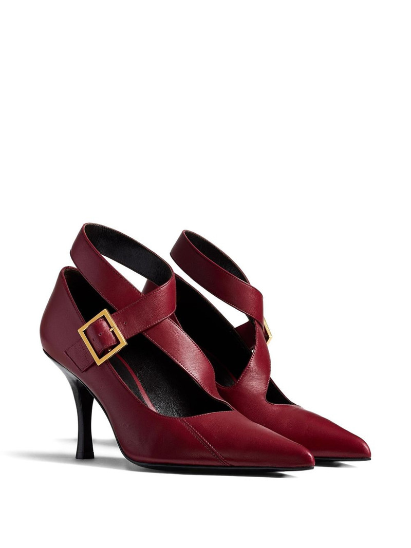 KHAITE 85mm Sloan buckle strap pumps outlook