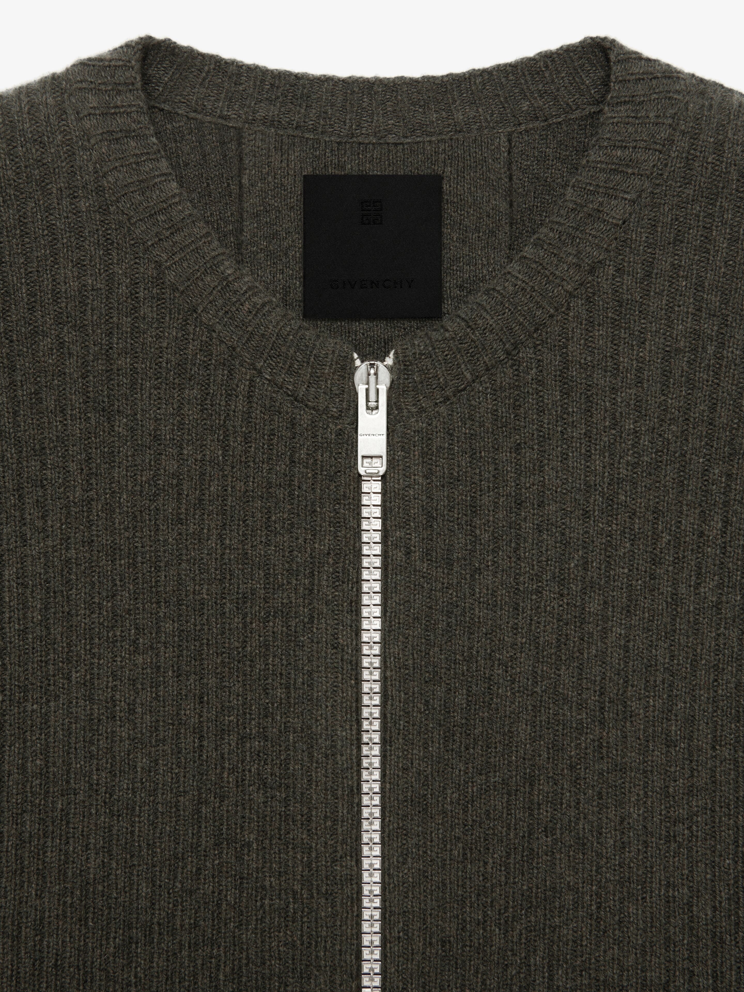 OVERSIZED CARDIGAN IN WOOL WITH FRONT ZIP - 5