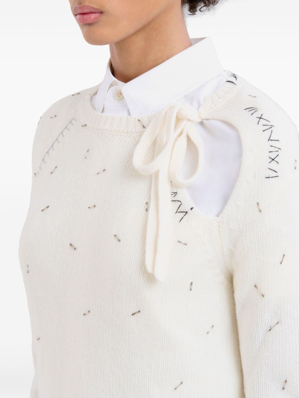 bead-embellished sweater - 5