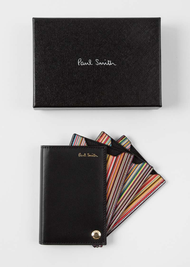 Black 'Signature Stripe' Interior Pivot Card Holder 3