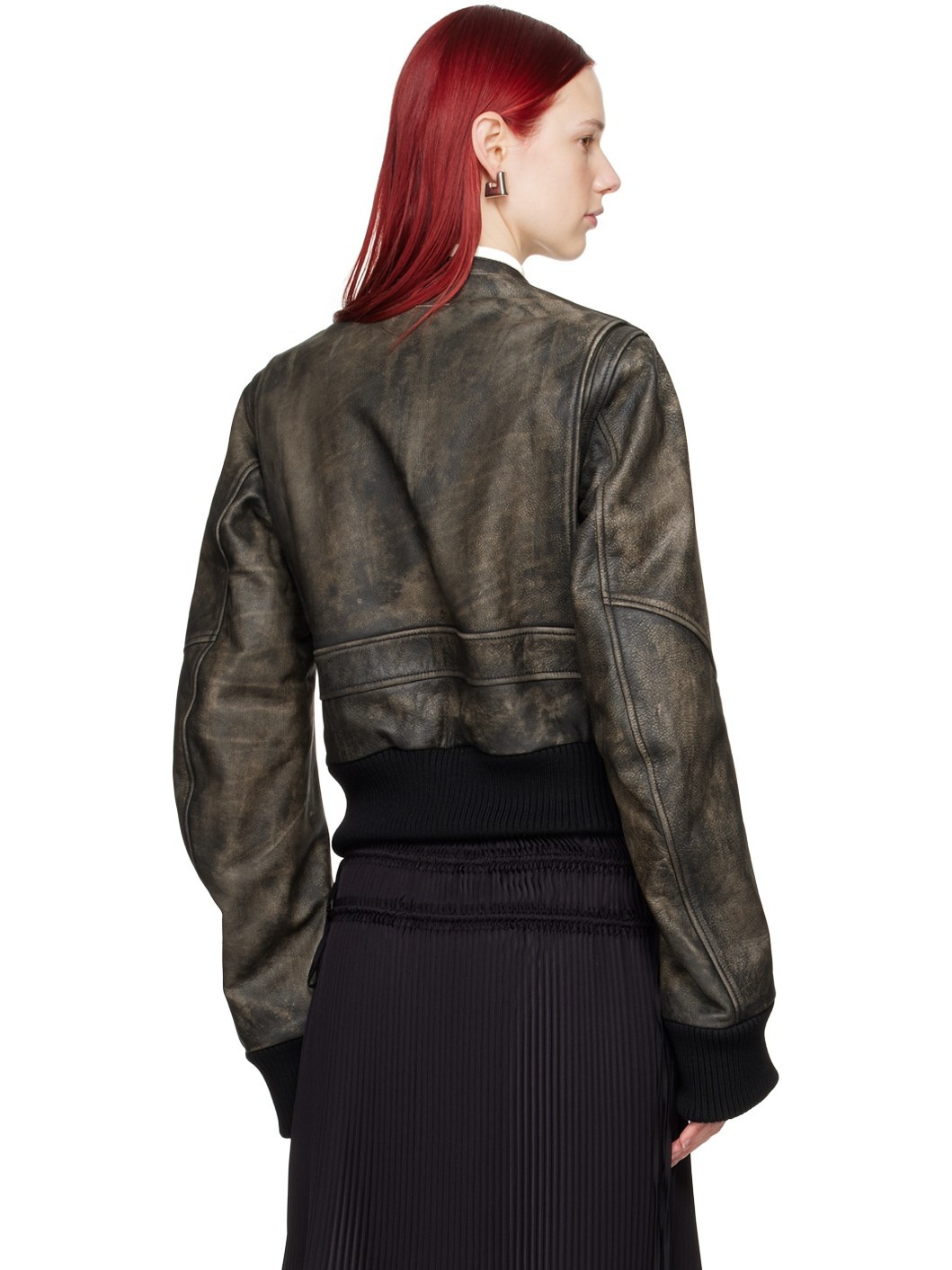 Brown Faded Leather Jacket - 3