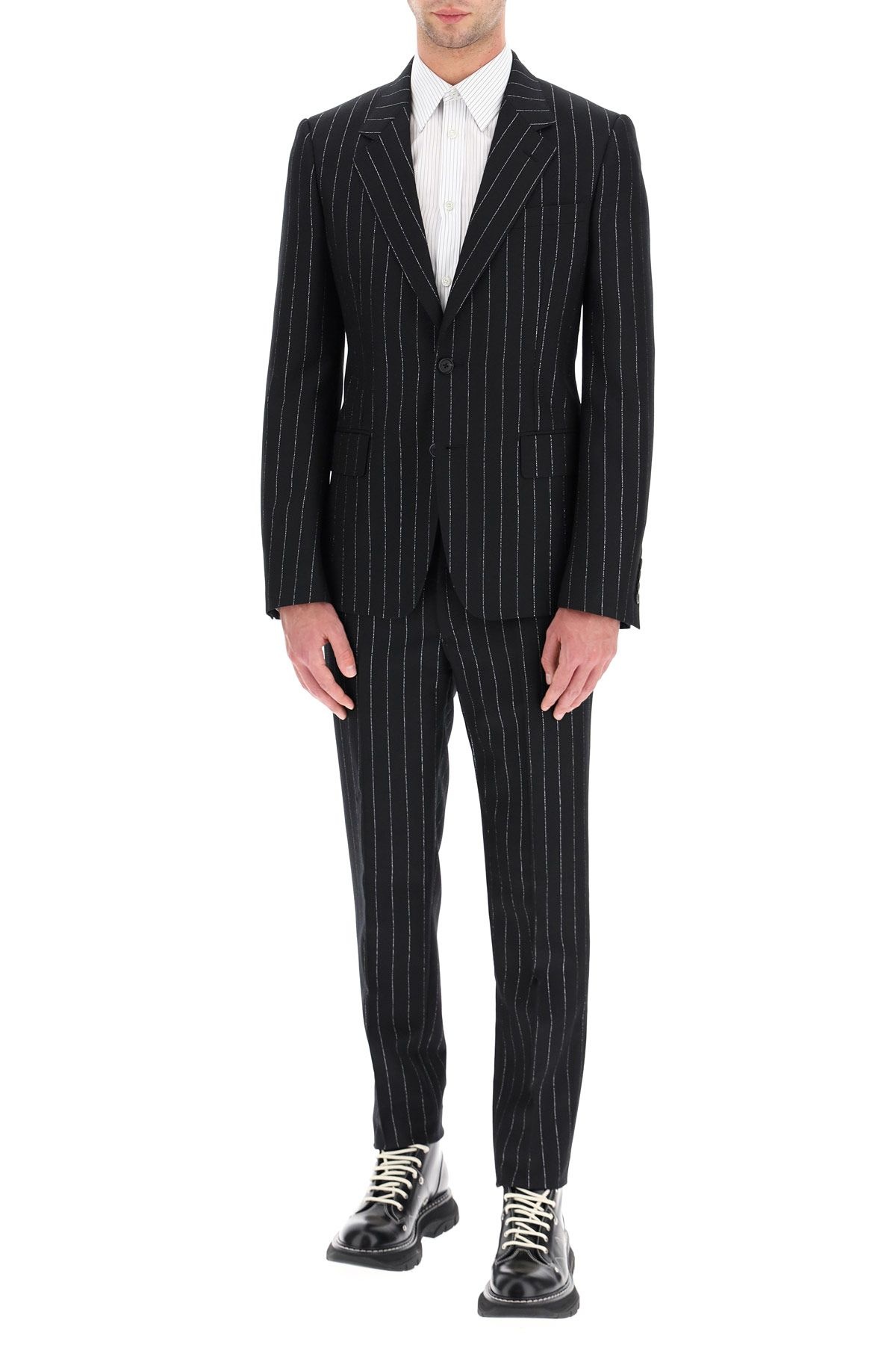 LUREX PINSTRIPE WOOL BLAZER - 2