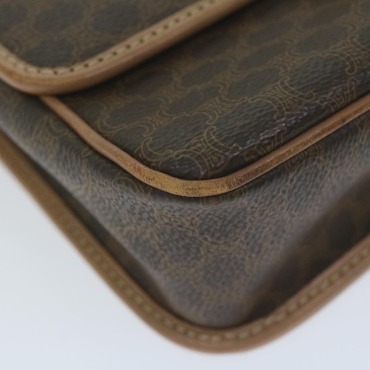 CELINE Macadam Canvas Shoulder Bag Pvc Brown - 15