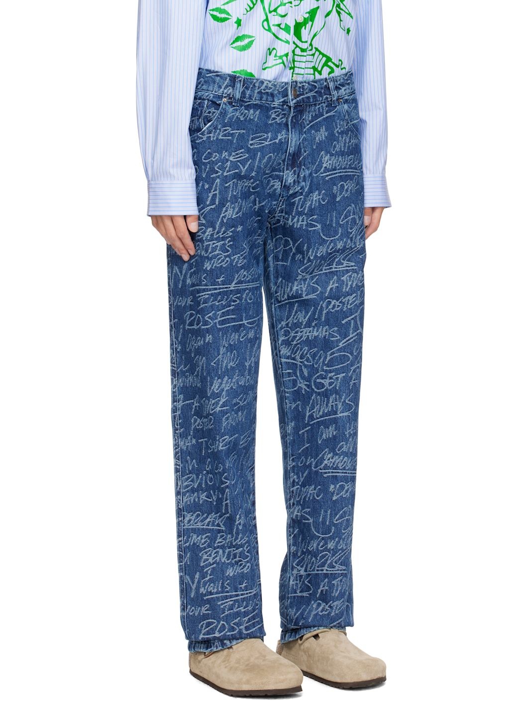 Navy KS Graffiti Straight Leg Jeans - 2
