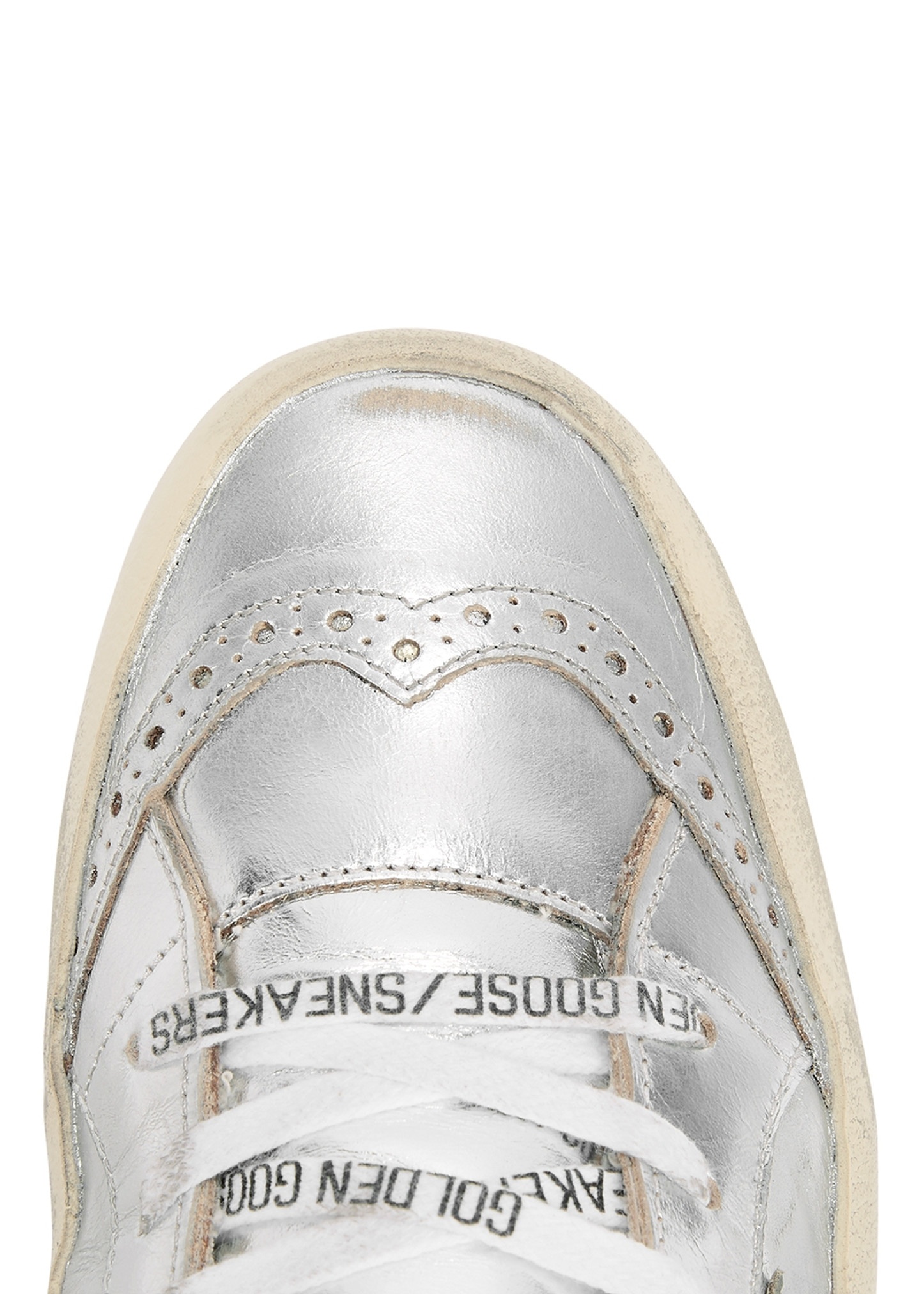 Mid Star silver distressed leather sneakers - 4