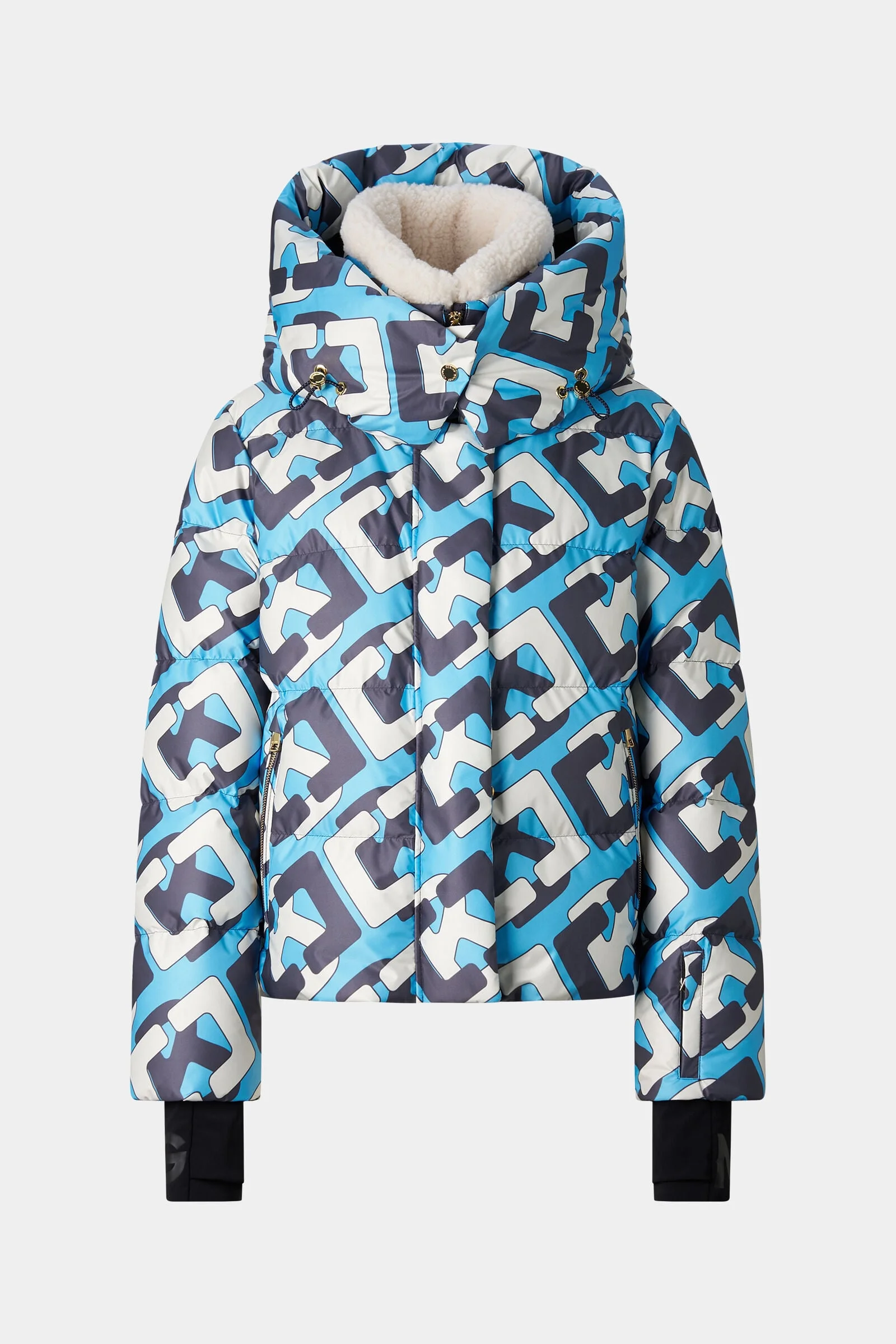 Naia Down Ski Jacket in Cyan Blue/Navy/White - 1