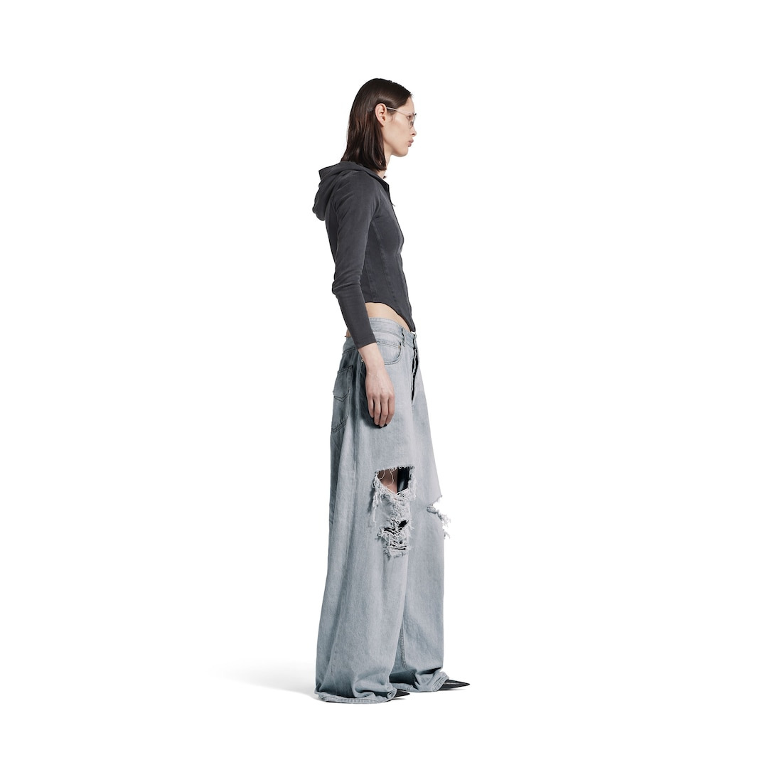 Women's Baggy Pants in Light Blue - 3