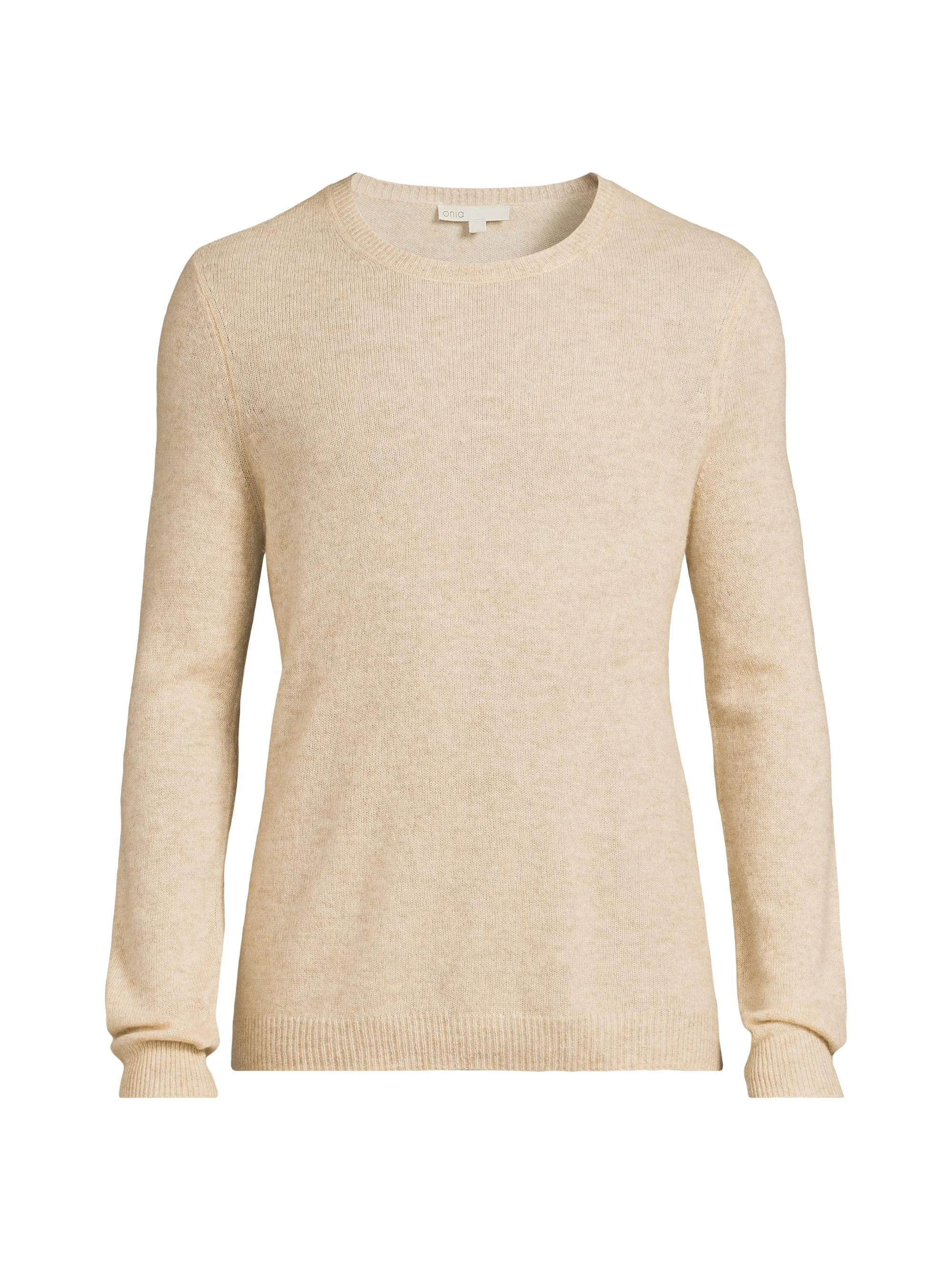 Men's Featherweight Cashmere Sweater - Stone - 1