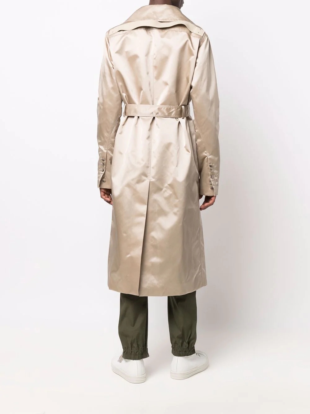 satin-finish trench coat - 4