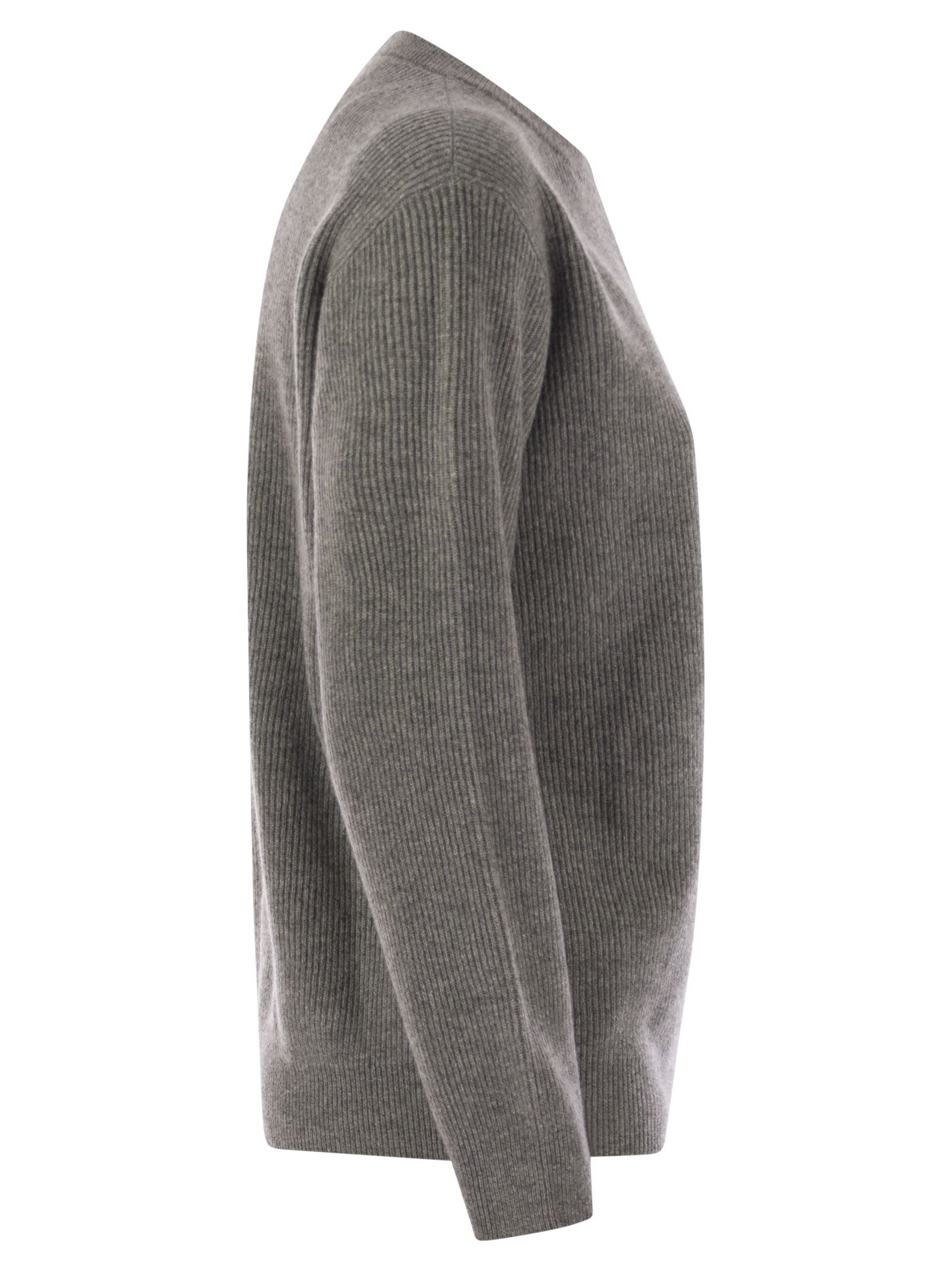 Brunello Cucinelli Women English Rib Cashmere Sweater With Monile - 3