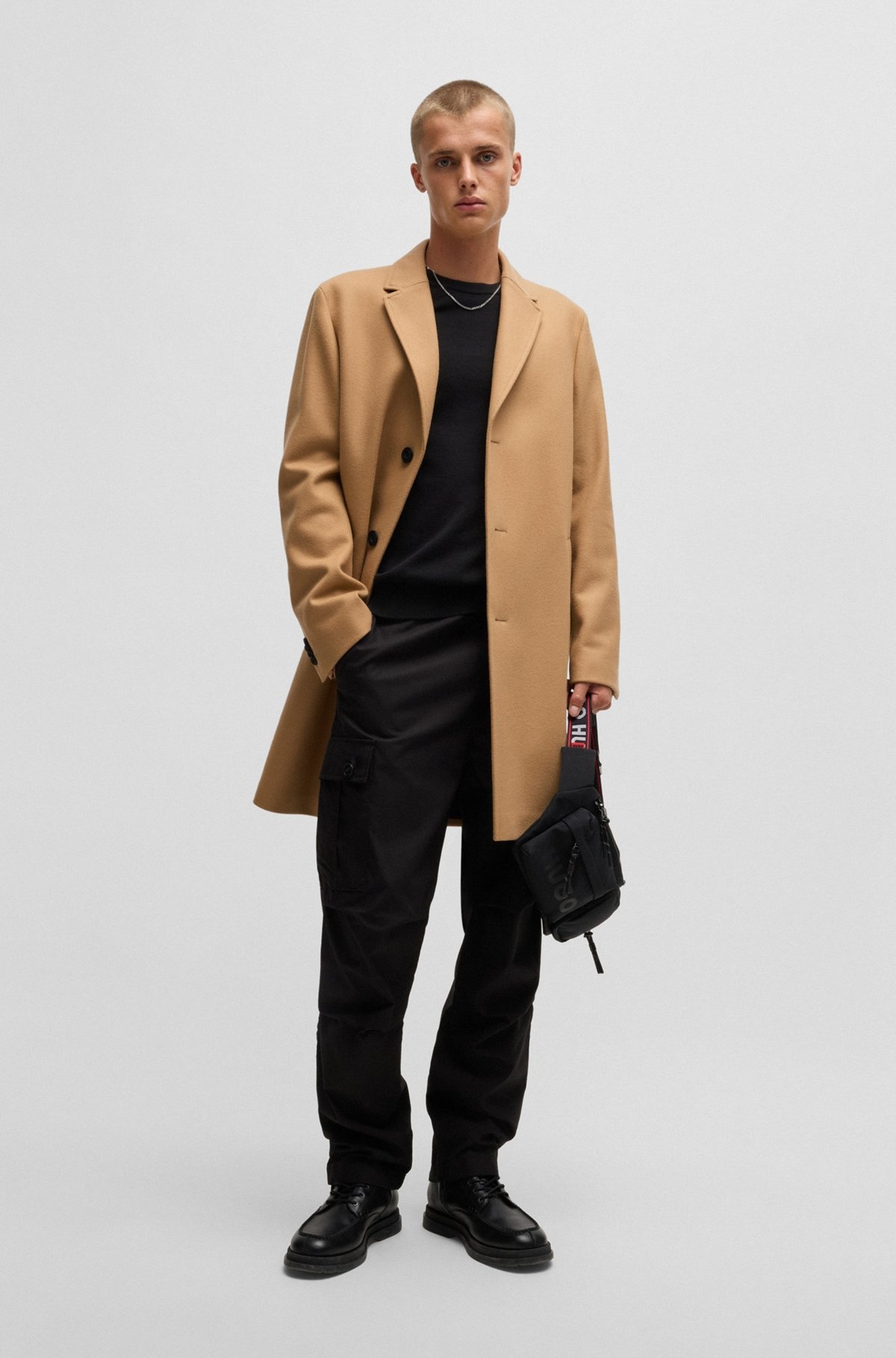 REGULAR-FIT COAT IN WOOL - 4