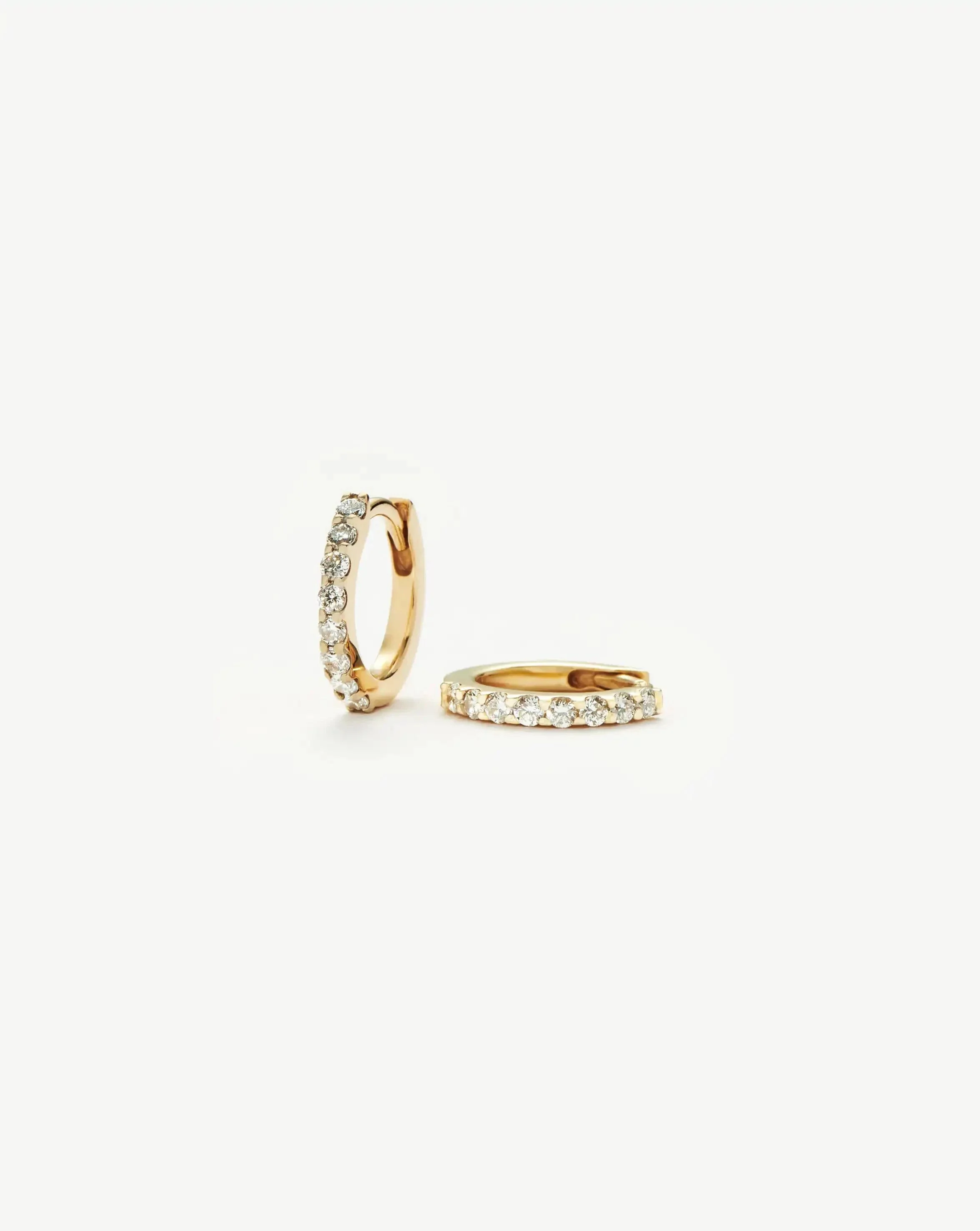 Solid Gold Classic Diamond Huggies - 1