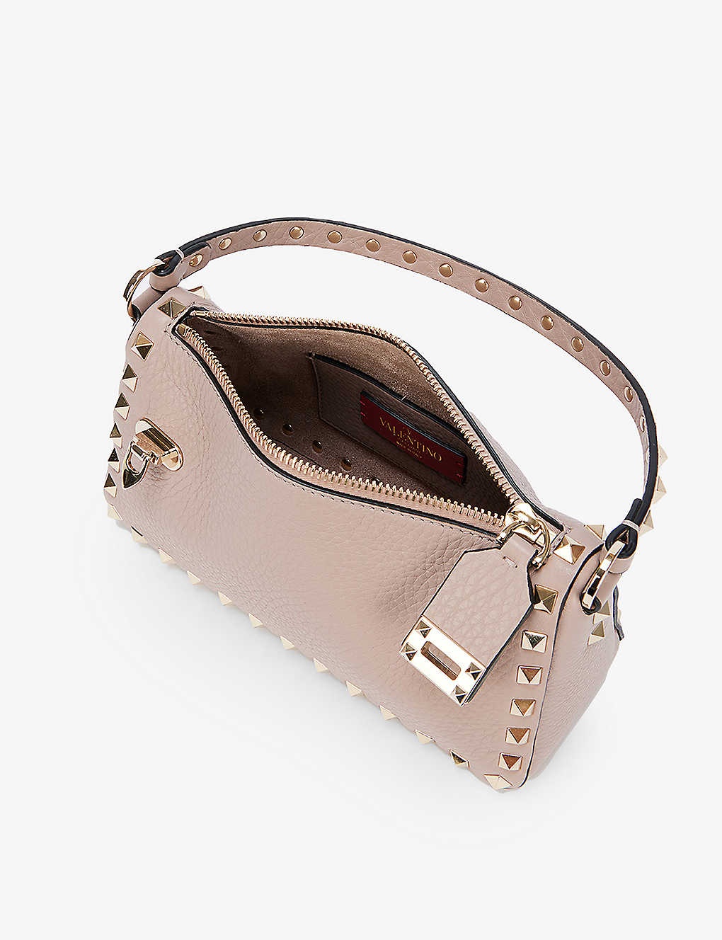 Spike small leather baguette bag - 4