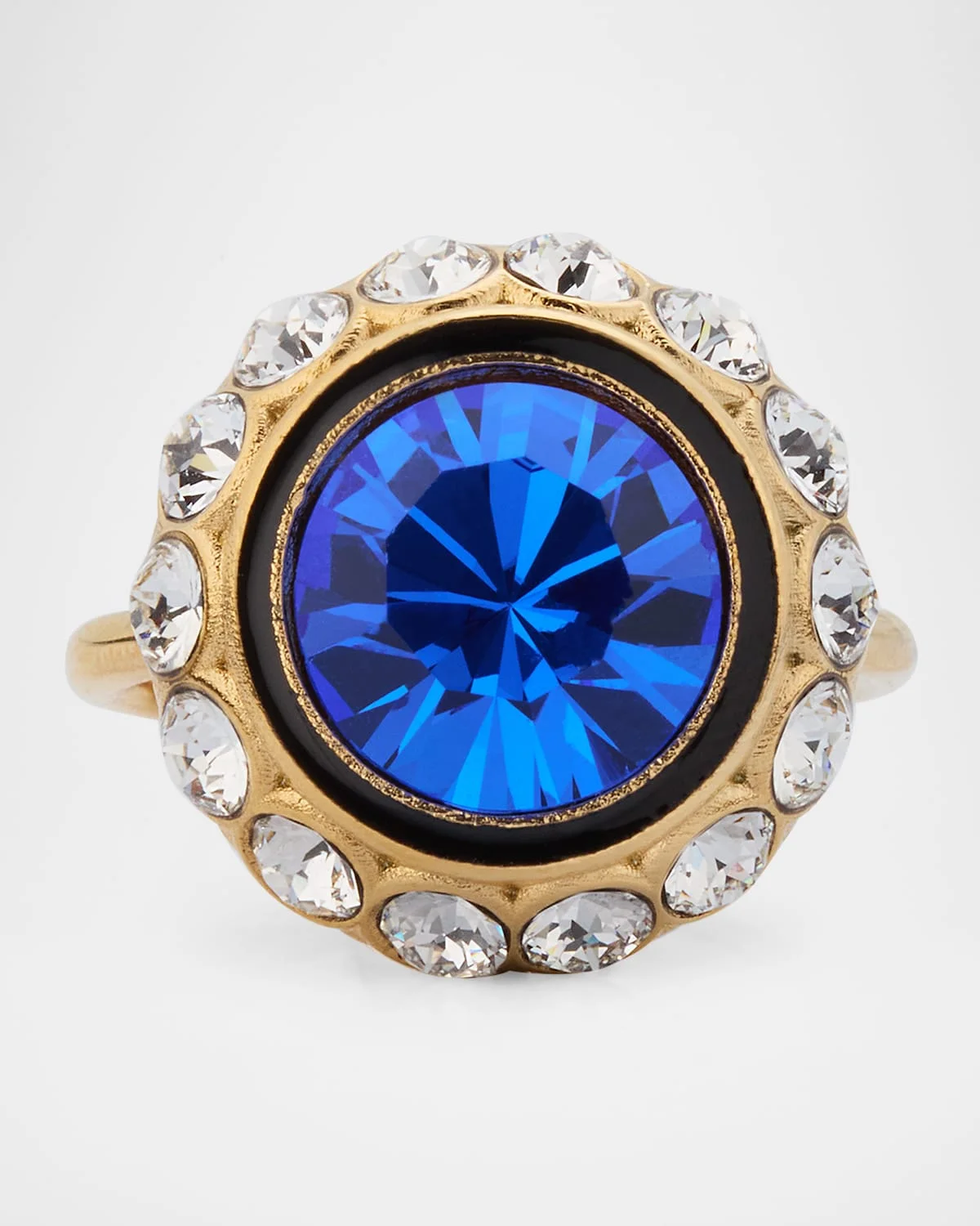 VLogo Signature Ring in Metal, Enamel and Crystals - 1