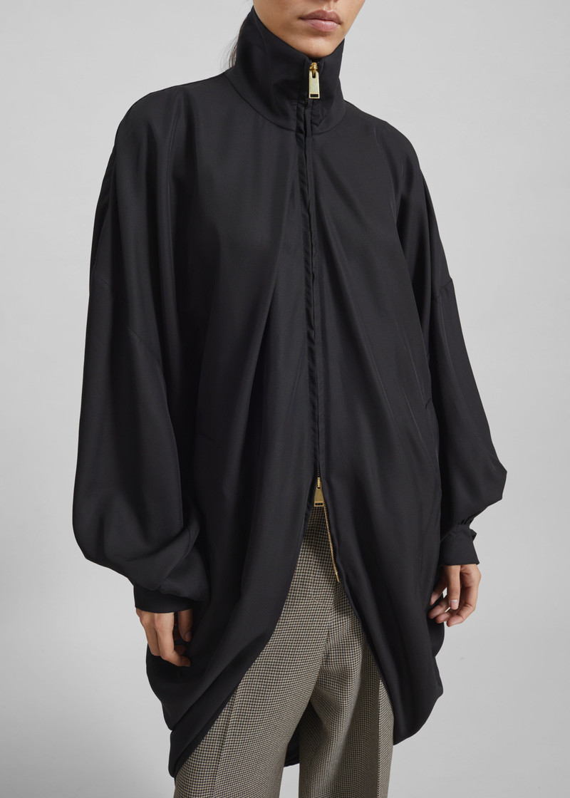 Darkpark Norma Draped Sleeves Bomber Jacket - Black 7