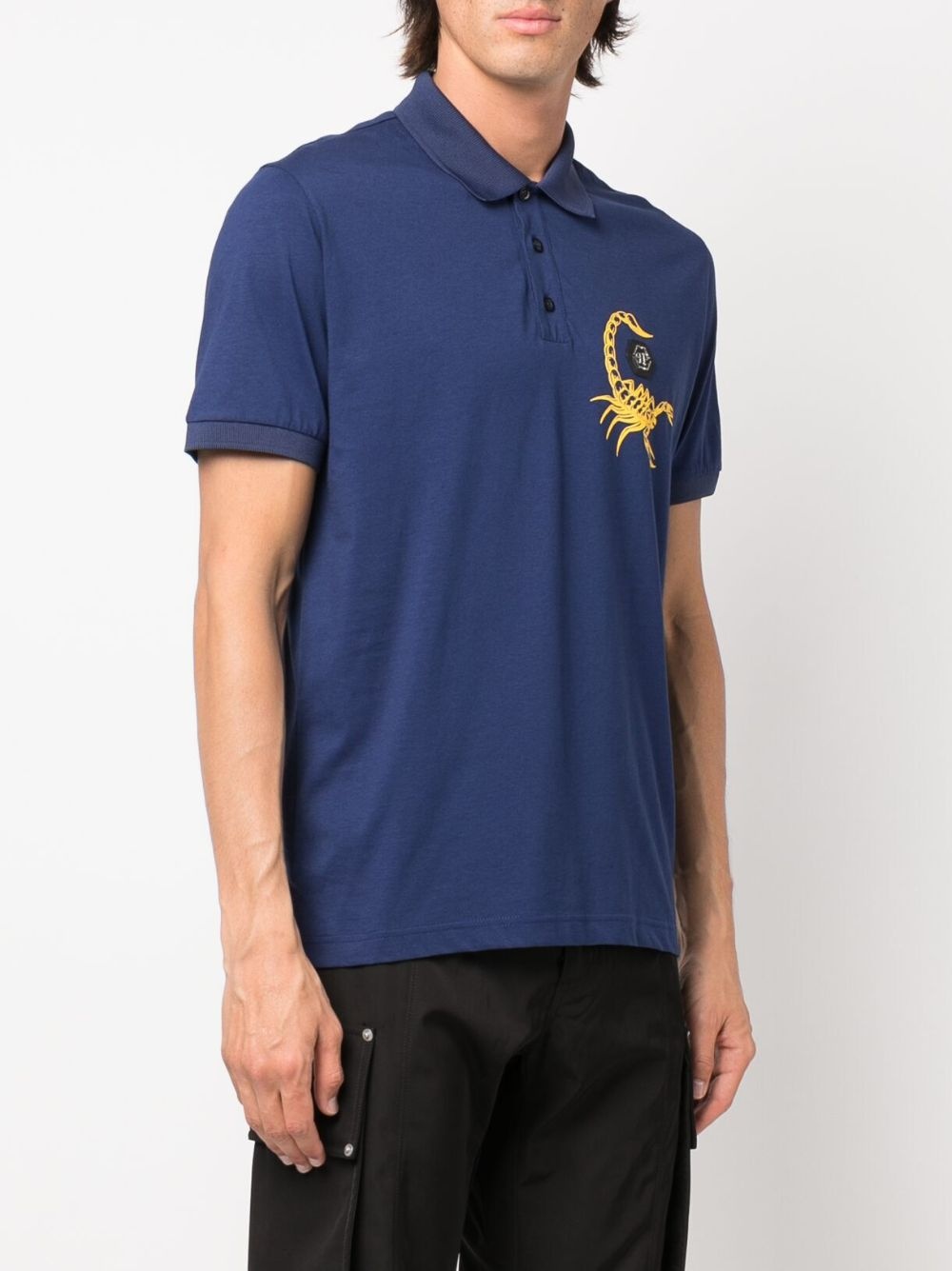 Scorpion-print polo shirt - 4