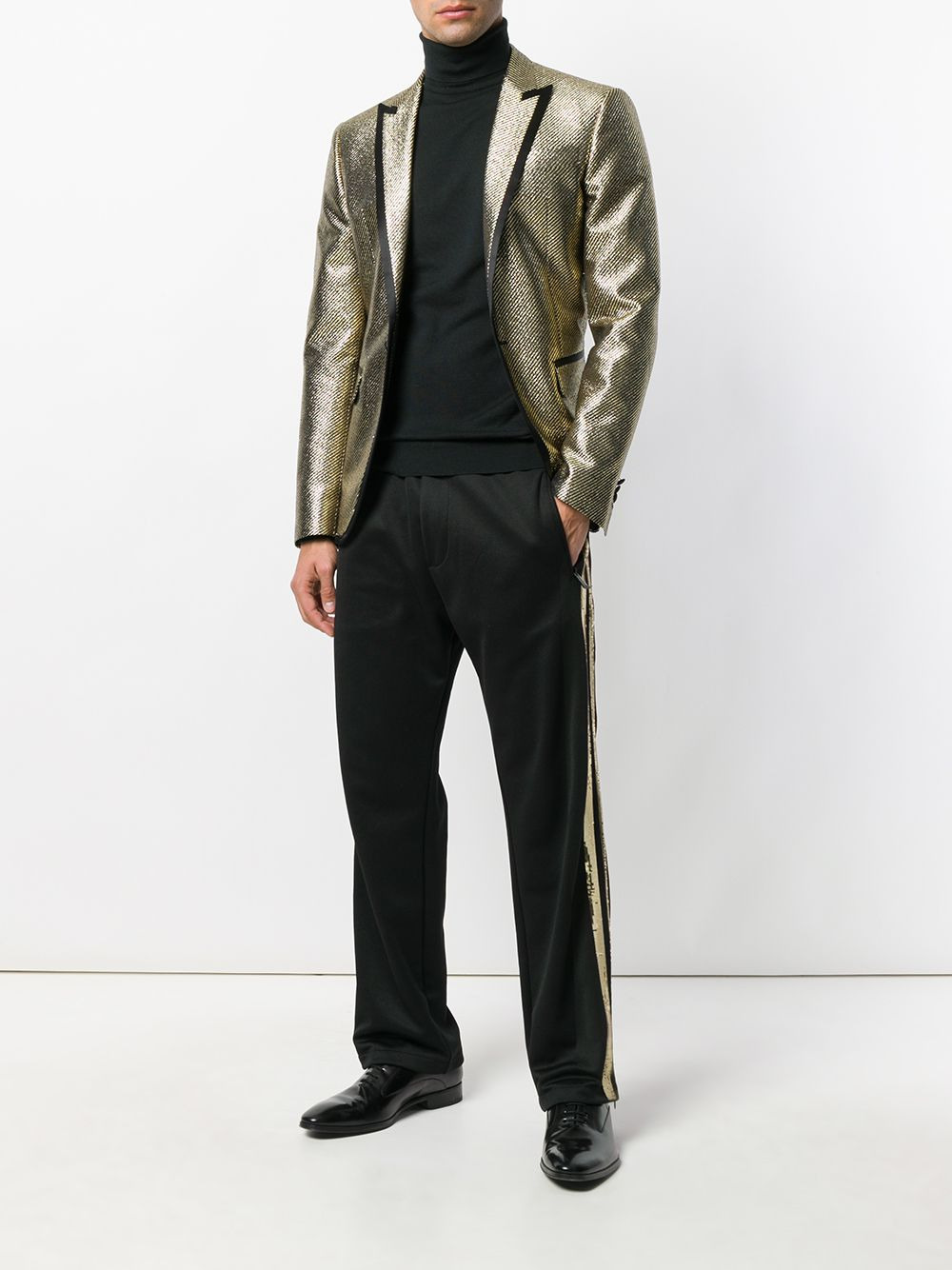 sequin stripe track pants - 2