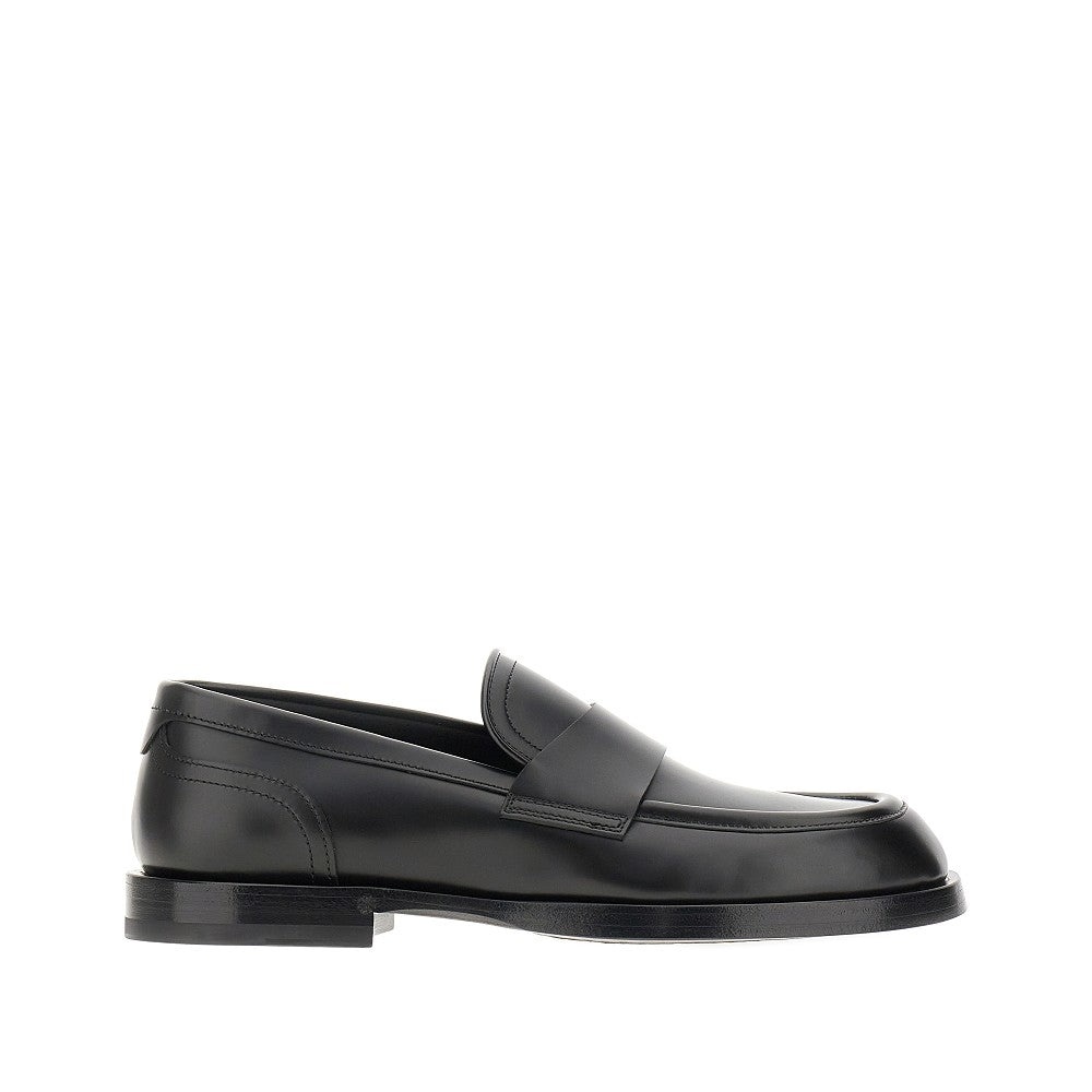 MATTE SPAZZOLATO LEATHER LOAFERS - 1