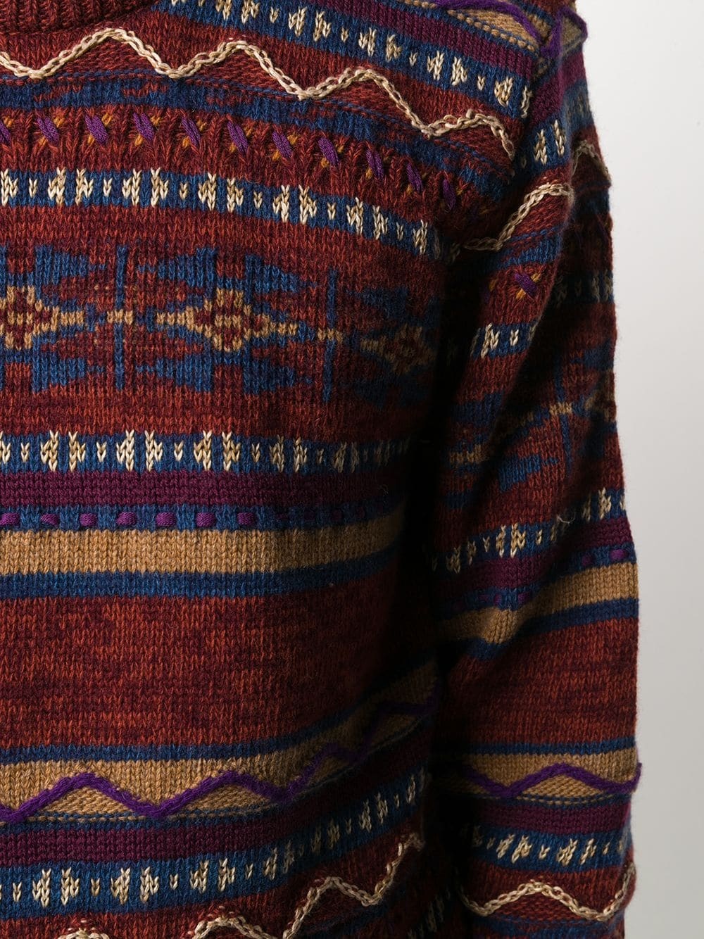 contrast pattern intarsia knit jumper - 5