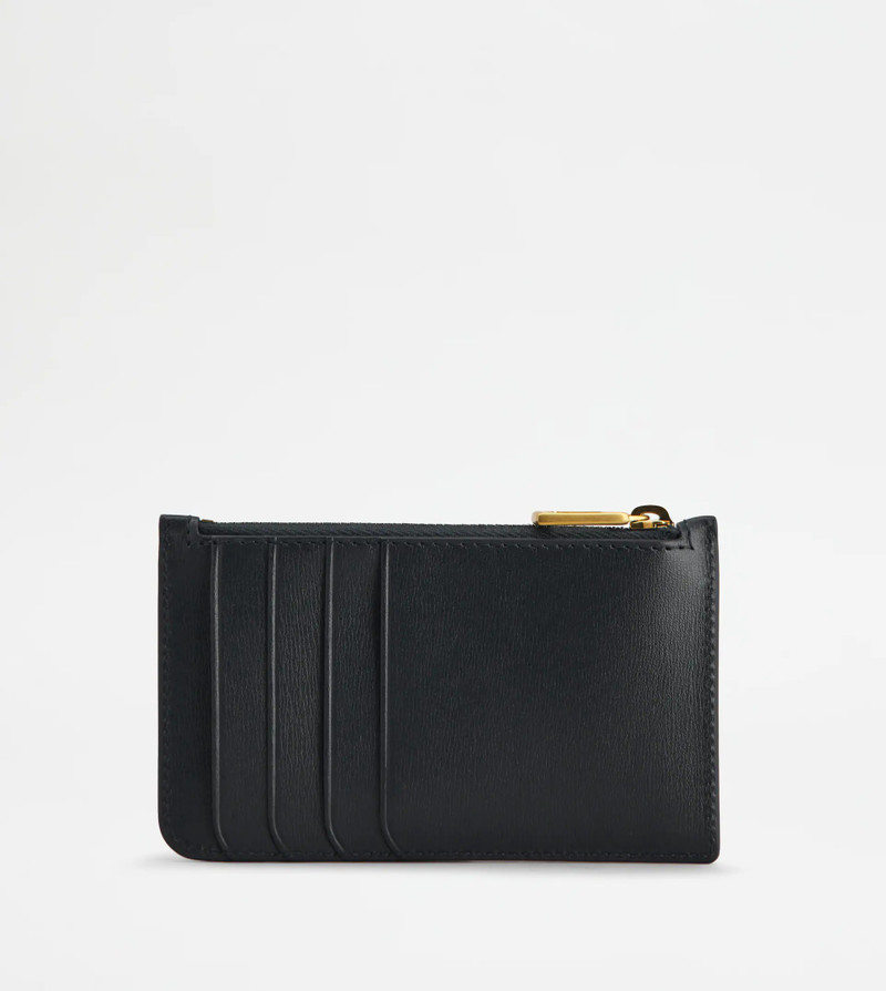 Tod's CREDIT CARD HOLDER IN LEATHER MEDIUM - BLACK outlook