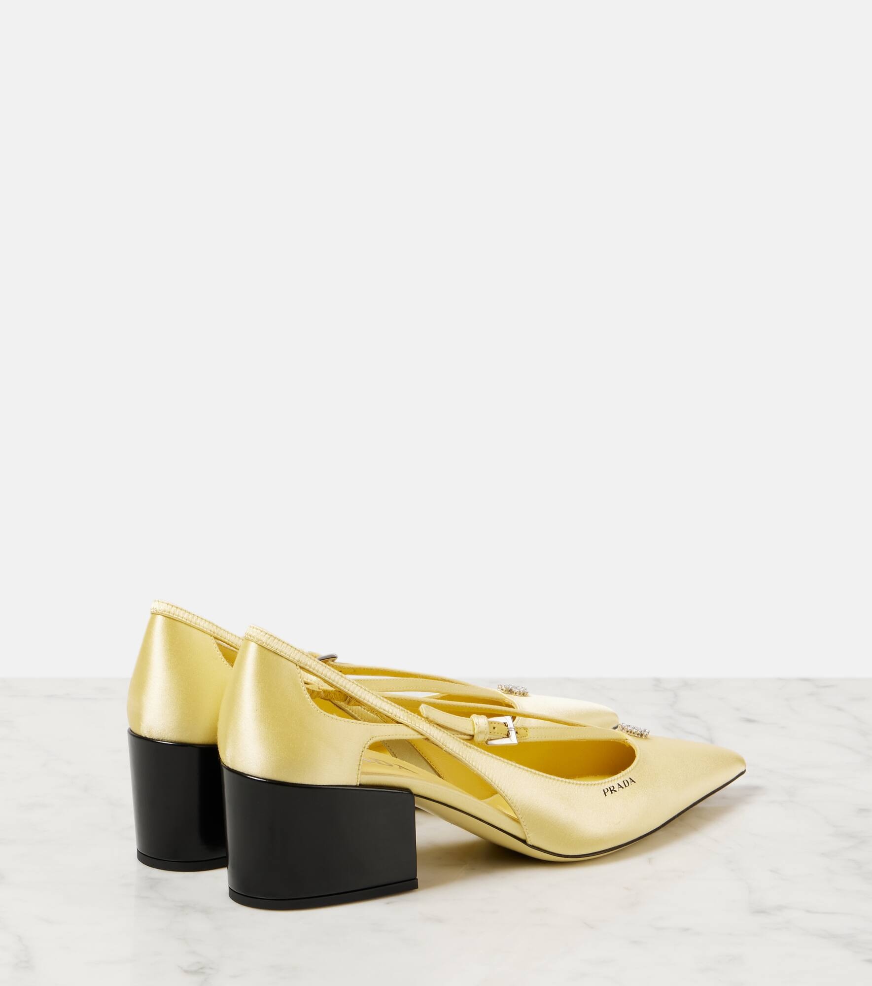 55 embellished cutout satin pumps - 2