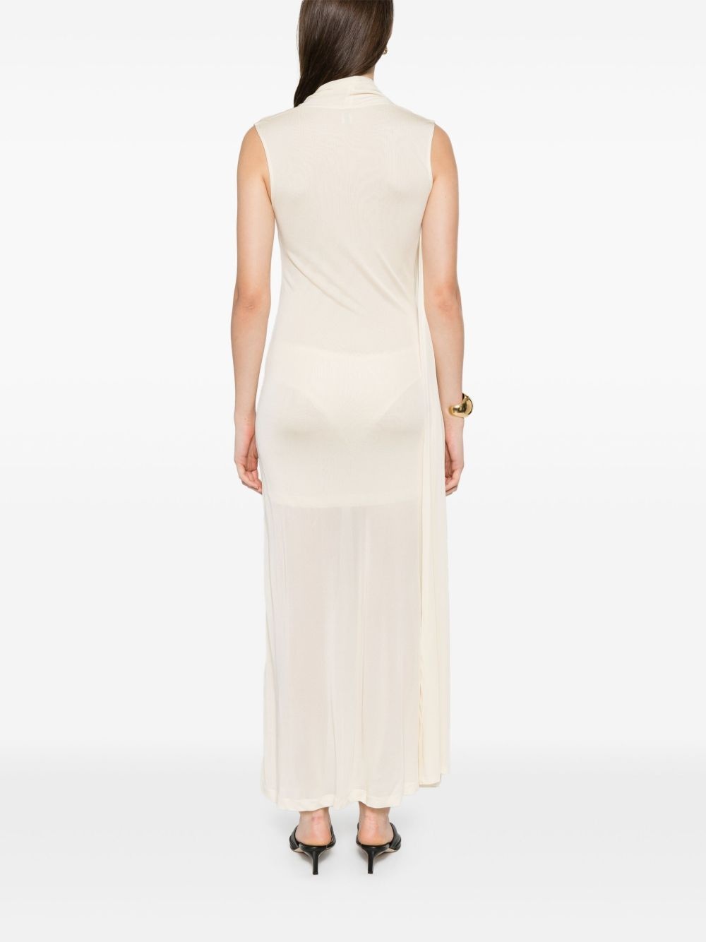 overlapped scarf dress - 4