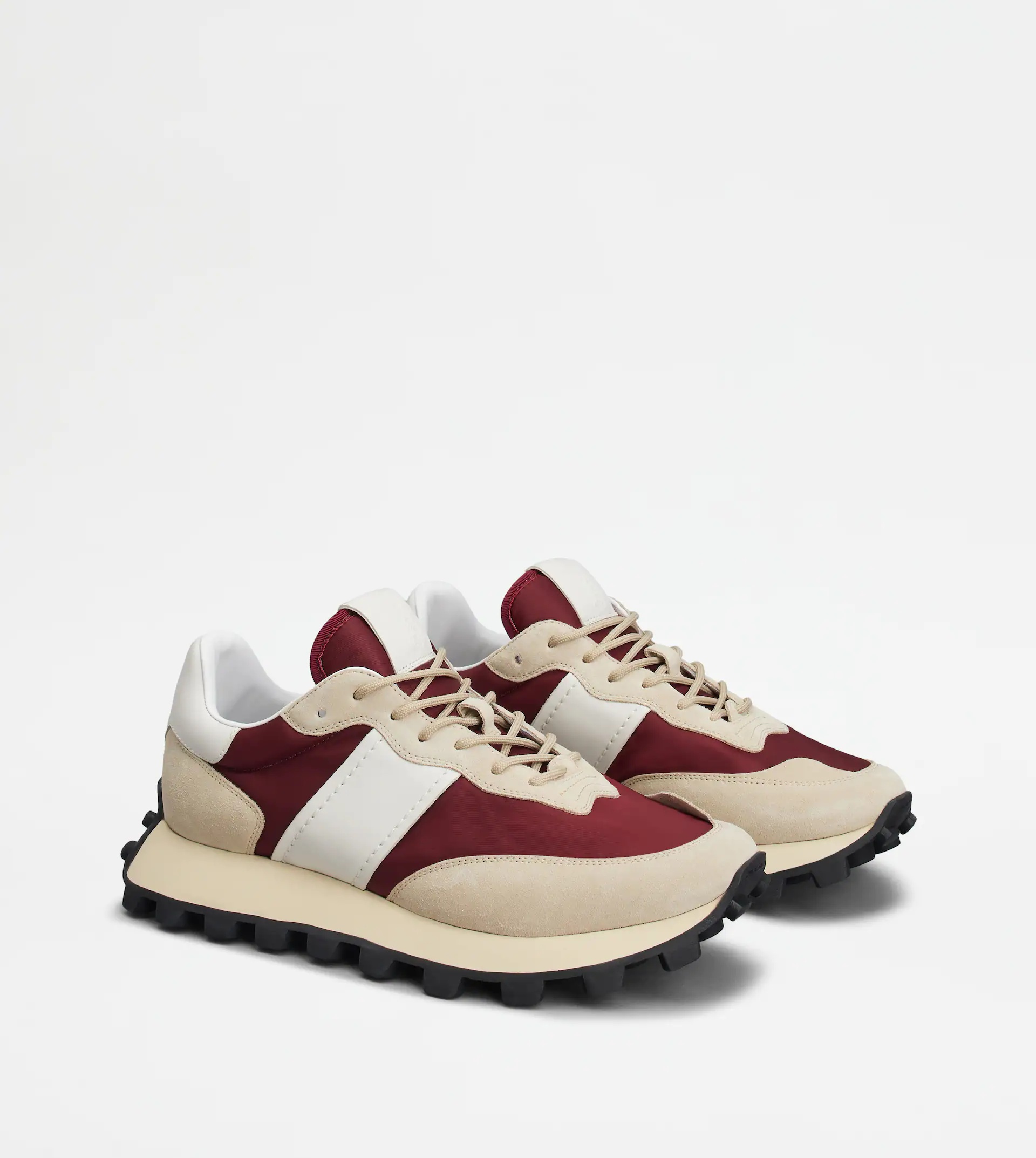 SNEAKERS TOD'S 1T IN SUEDE AND FABRIC - BEIGE, BURGUNDY, WHITE - 3