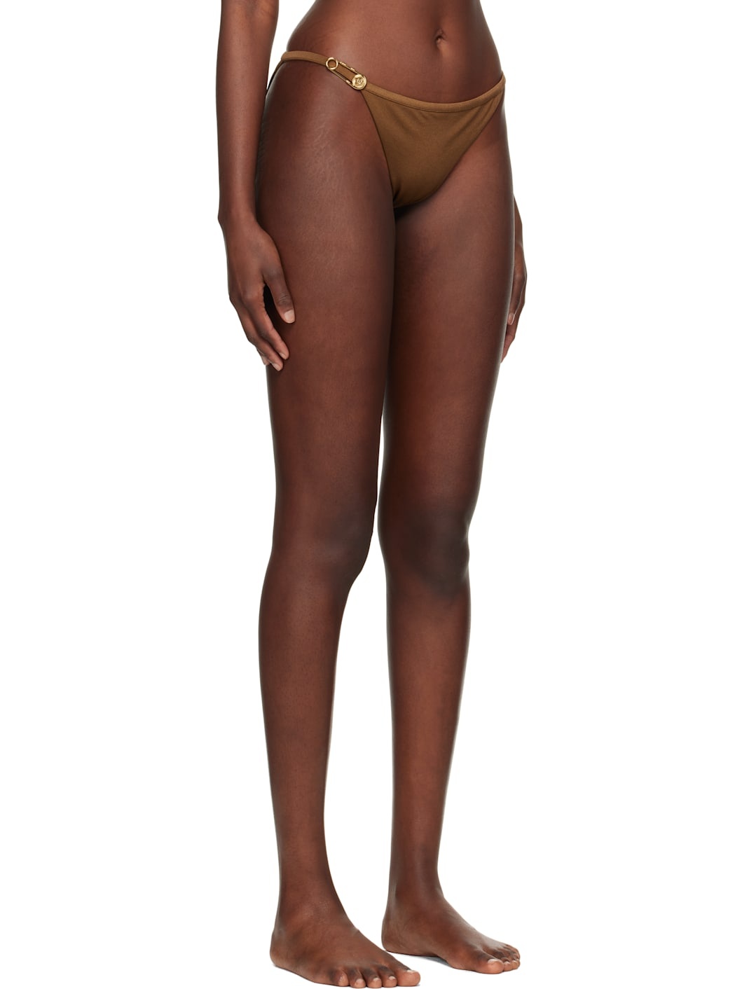Brown Safety Pin Bikini Bottom - 2