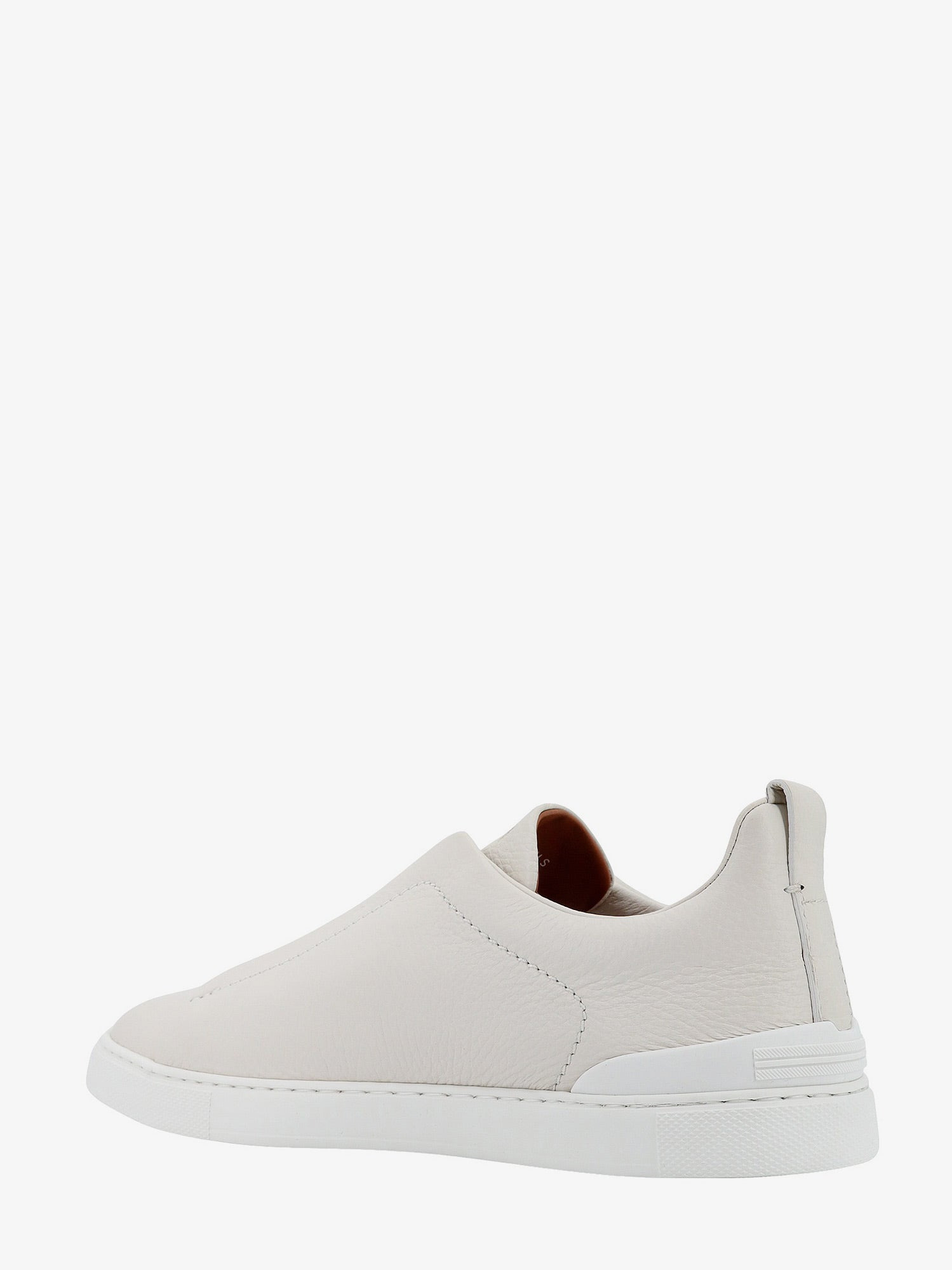Zegna Men Triple Stitch Leather Sneakers - 3