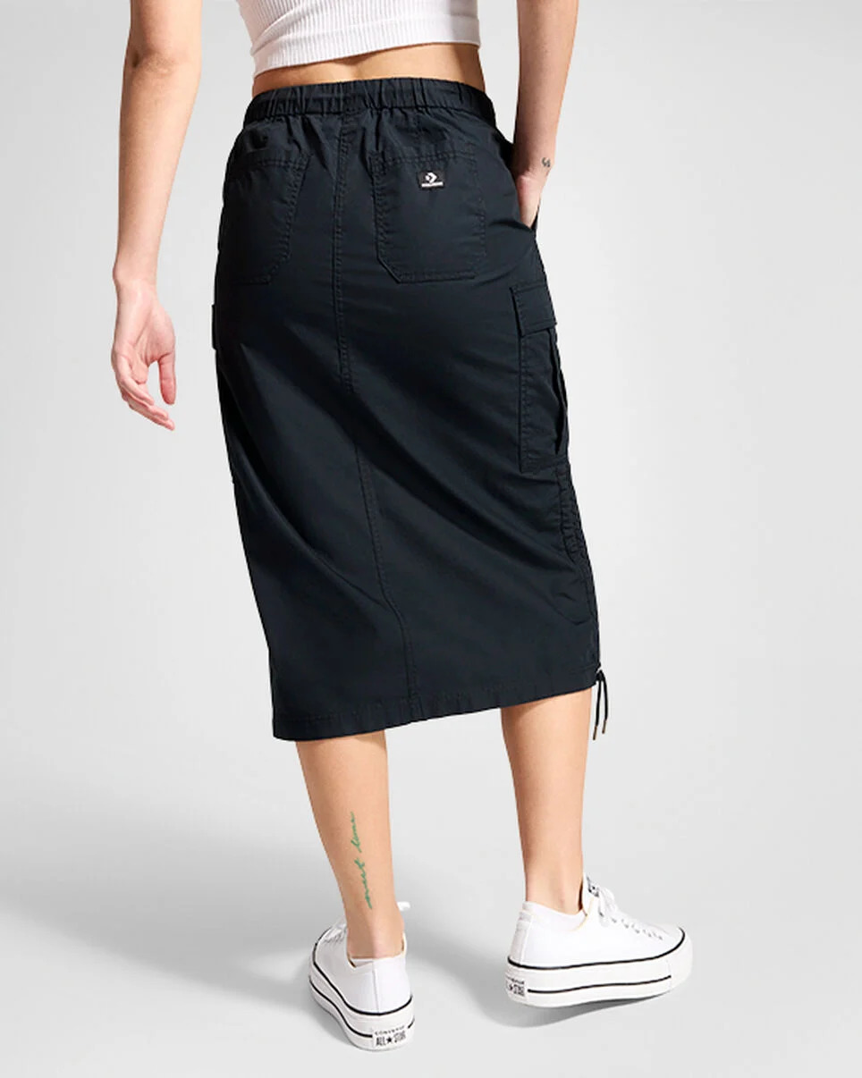 Long Woven Cargo Skirt - 2