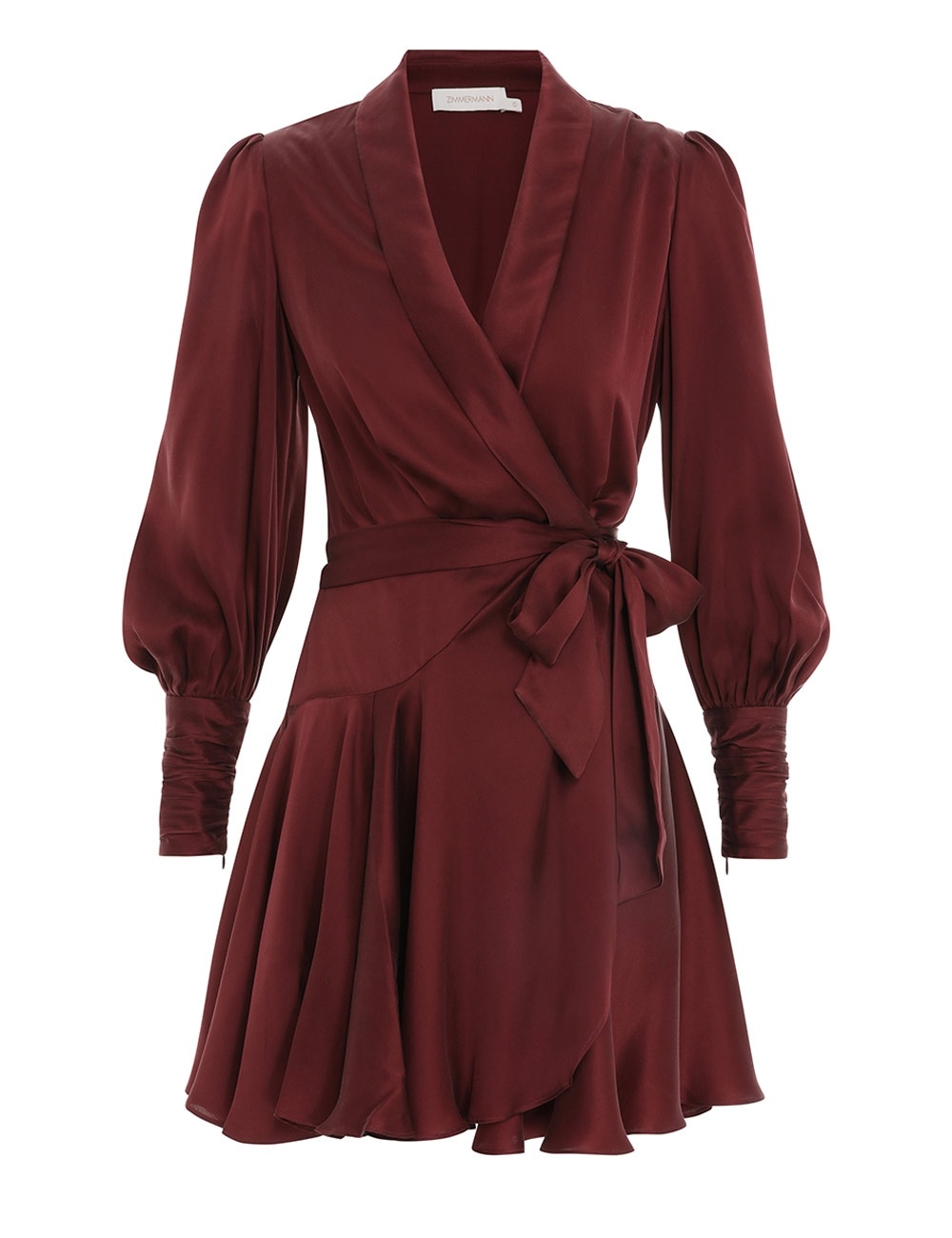 zimmermann burgundy wrap dress Zimmermann Silk Wrap Midi Dress