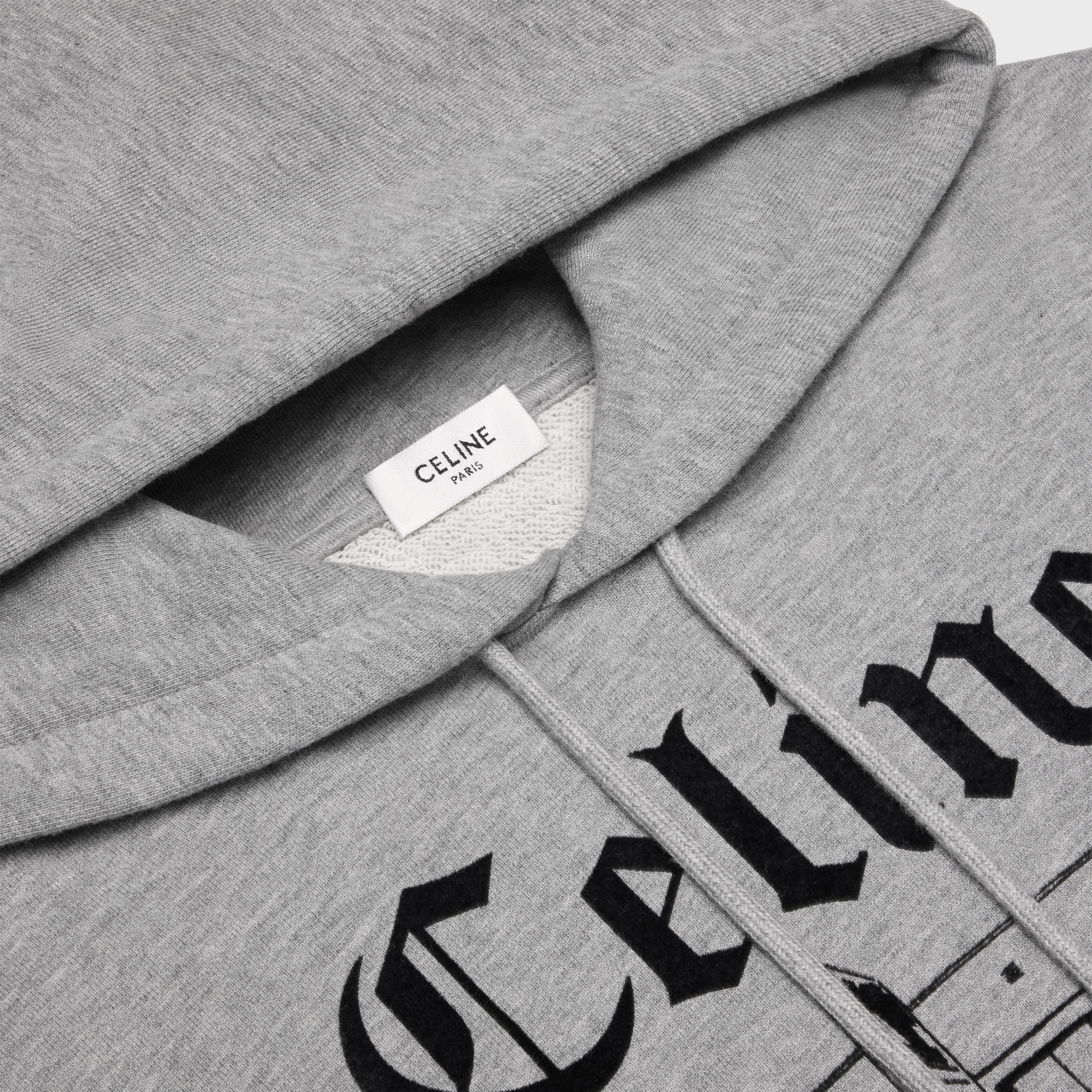 troubadour loose hoodie in cotton fleece - 3