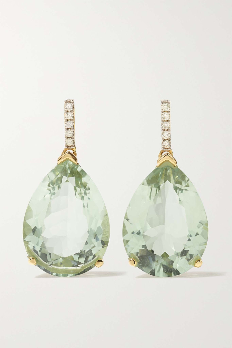 14-karat gold, amethyst and diamond earrings - 1