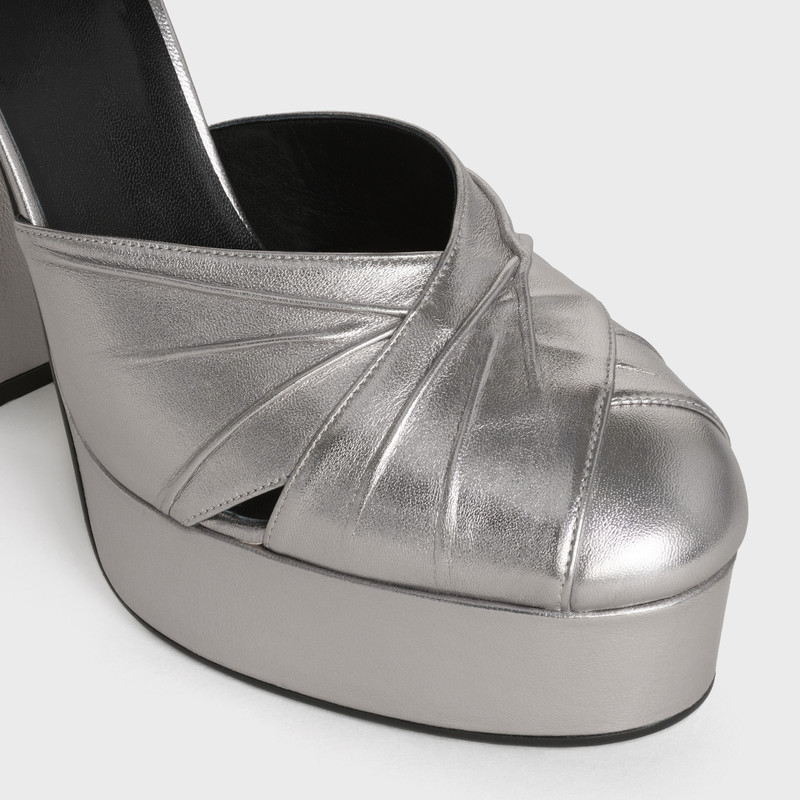 CELINE MELODY CRISS-CROSS PUMP  IN  METALLIZED LAMBSKIN 4