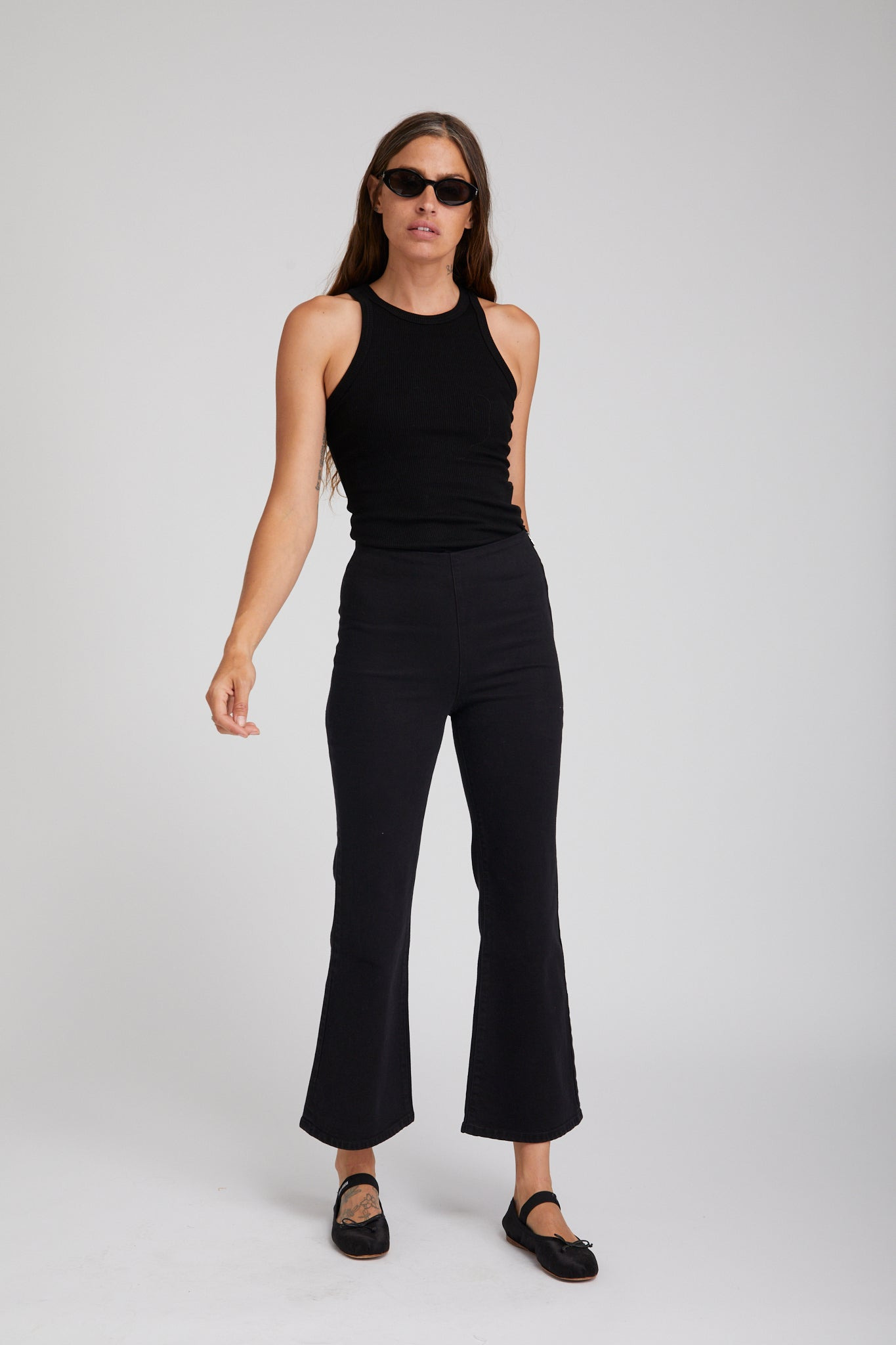 STEVIE CROP FLARE DENIM LEGGINGS - 3