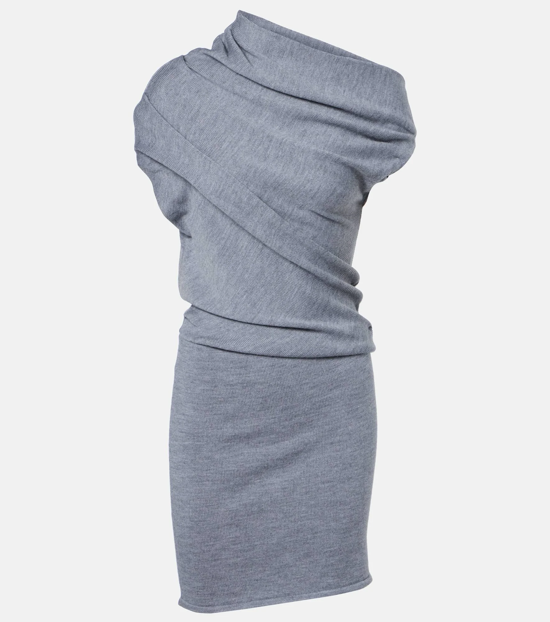 Mabel one-shoulder wool minidress - 1