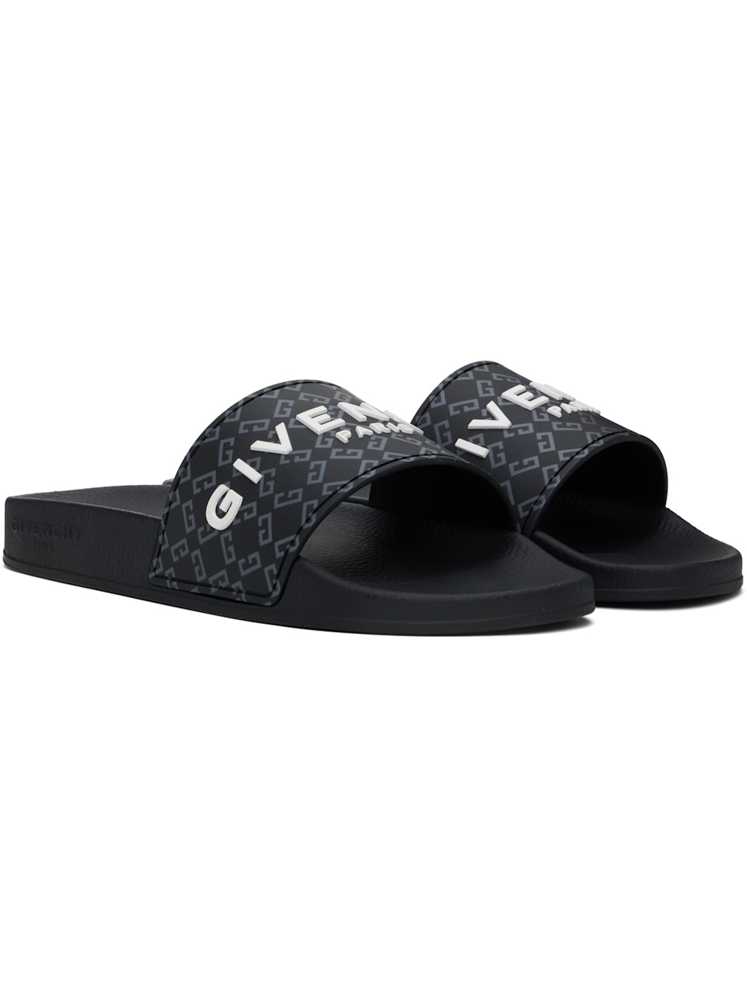 Black Monogram 72 Pool Slides - 4