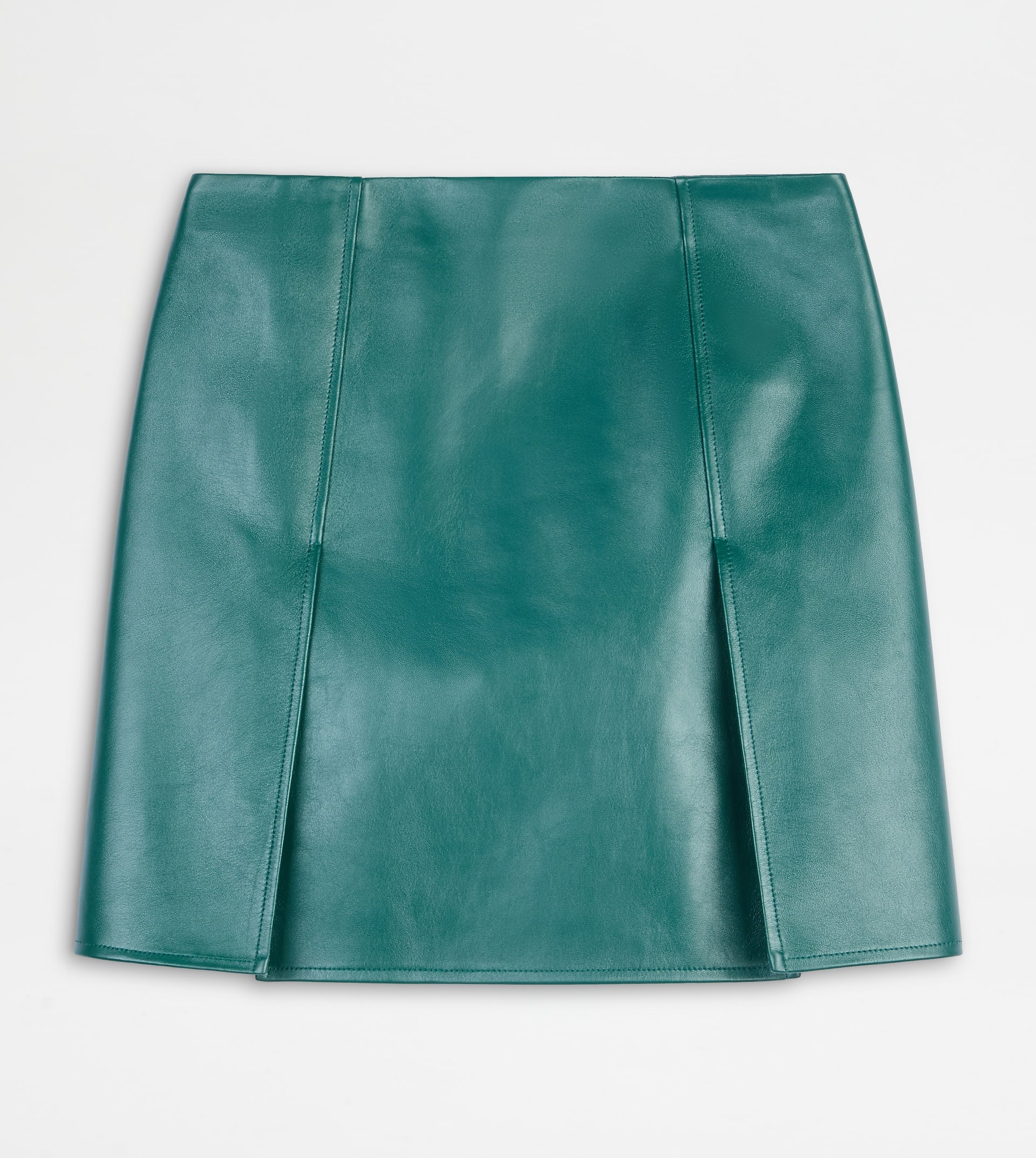 MINISKIRT IN LEATHER - GREEN - 1