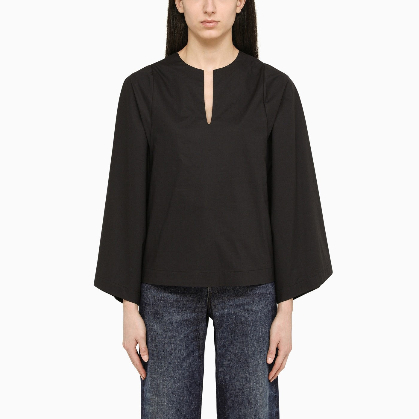 By Malene Birger Wide Black Blouse - 1