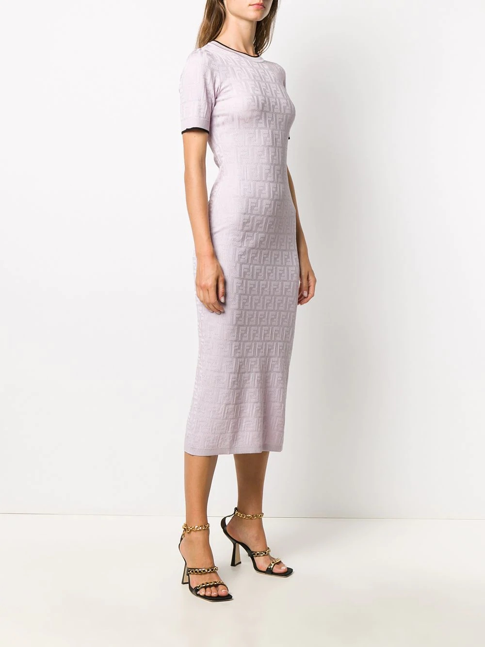 FF-motif midi  knitted dress - 3