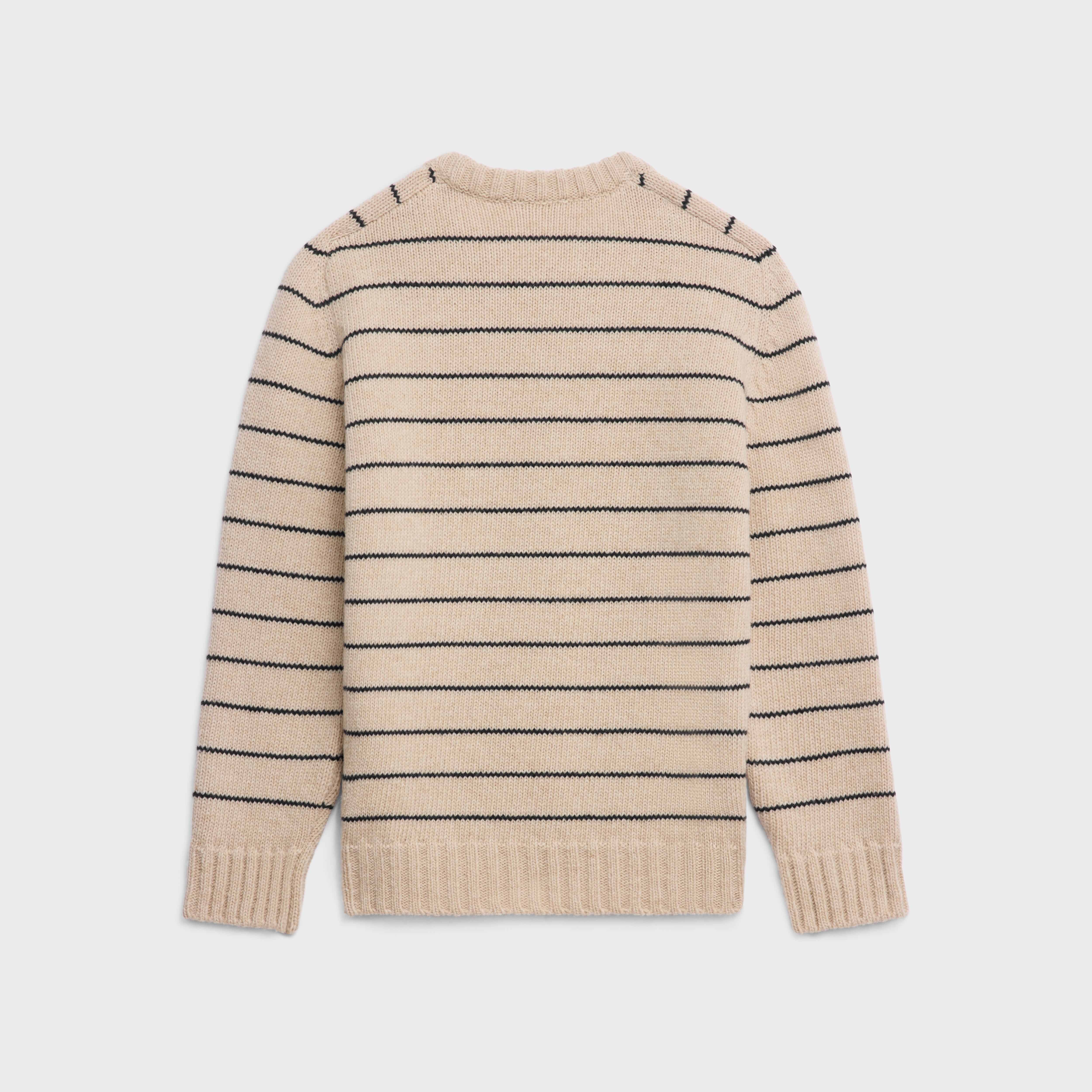 triomphe crew neck sweater in striped wool - 2