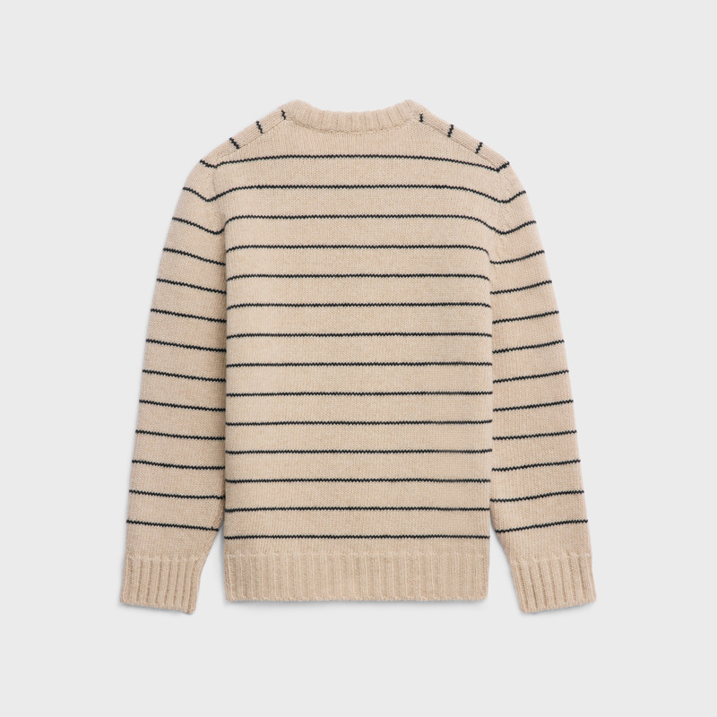 CELINE triomphe crew neck sweater in striped wool outlook