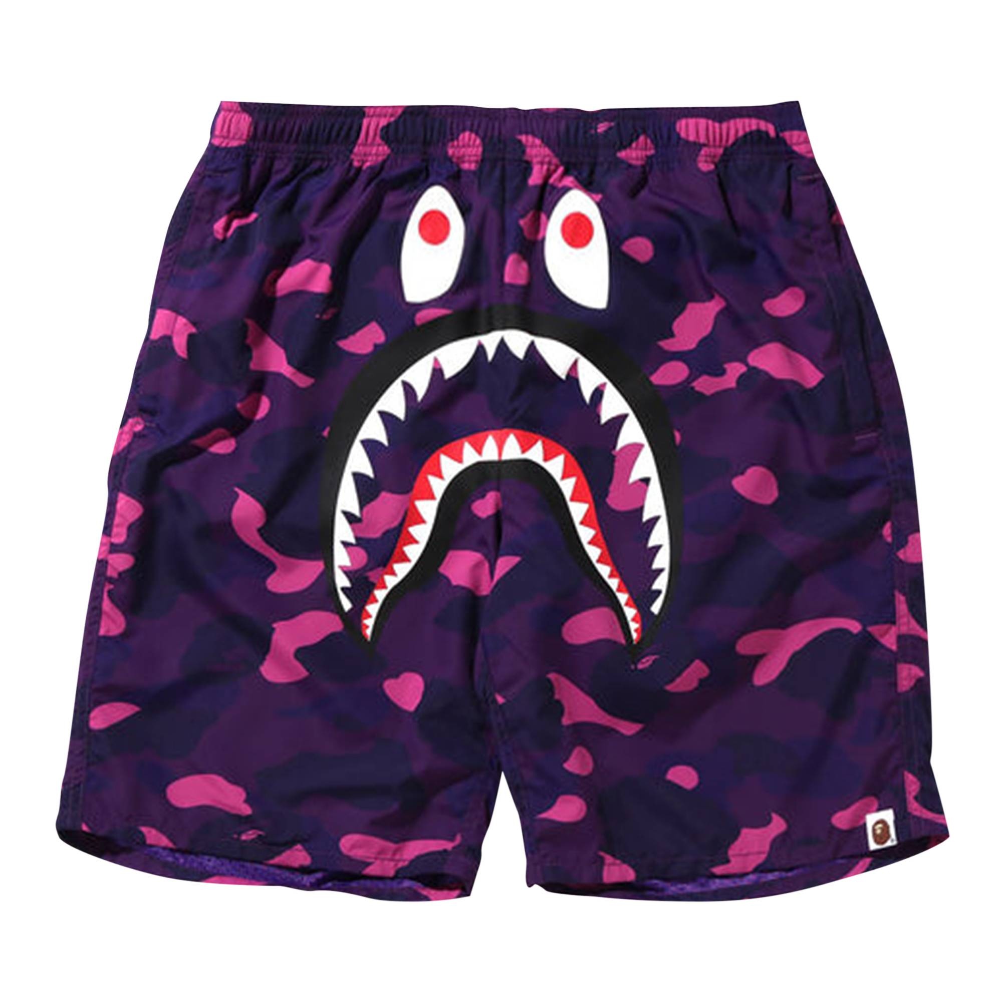 BAPE Color Camo Shark Beach Shorts 'Purple' - 1