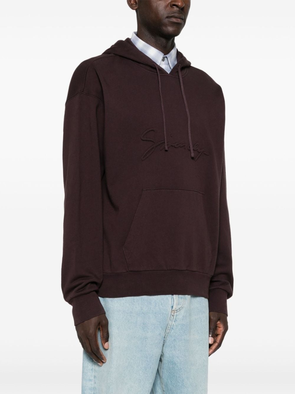logo-embossed hoodie - 3